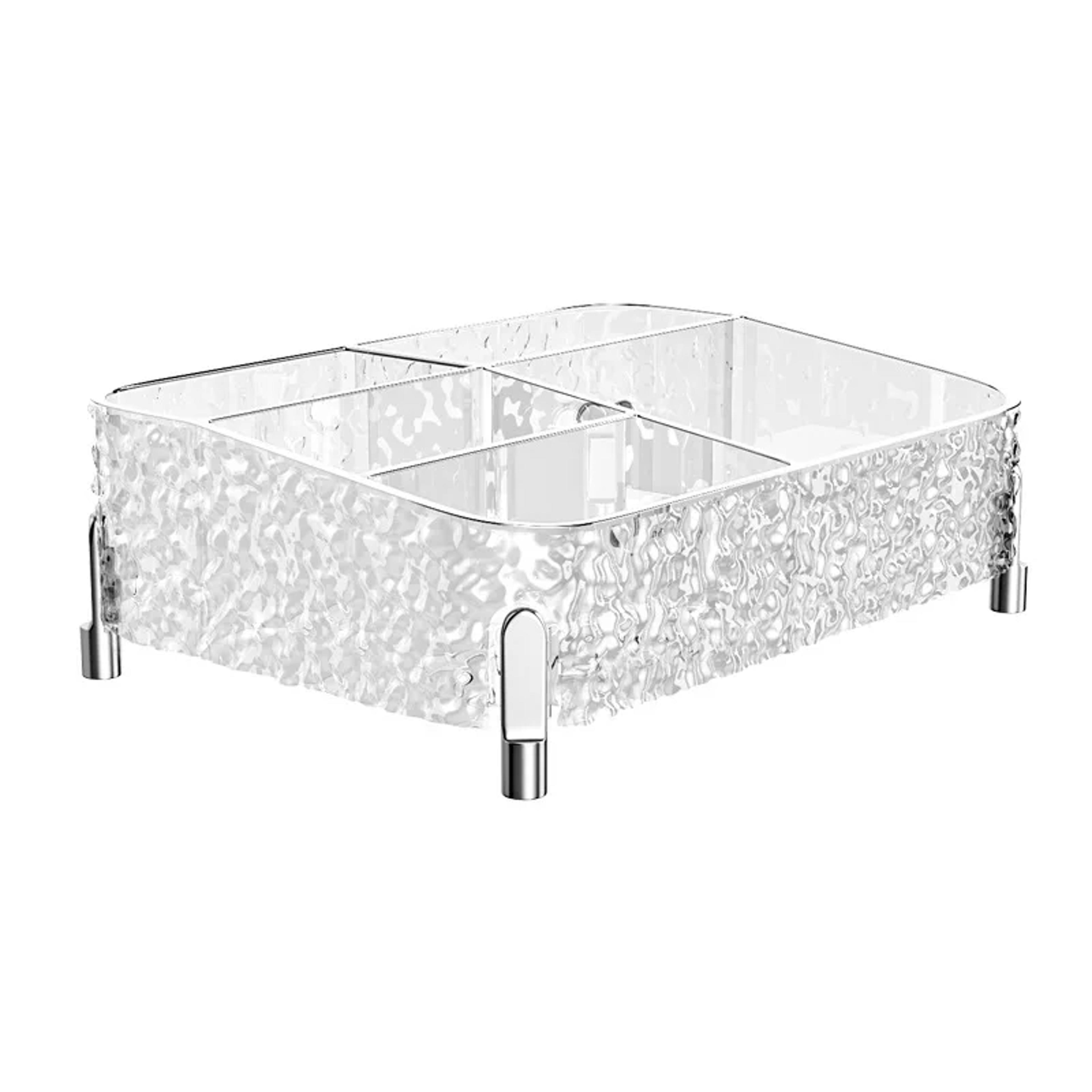 glacier print desktop makeup organizer with legs clear lipstick and vanity storage box