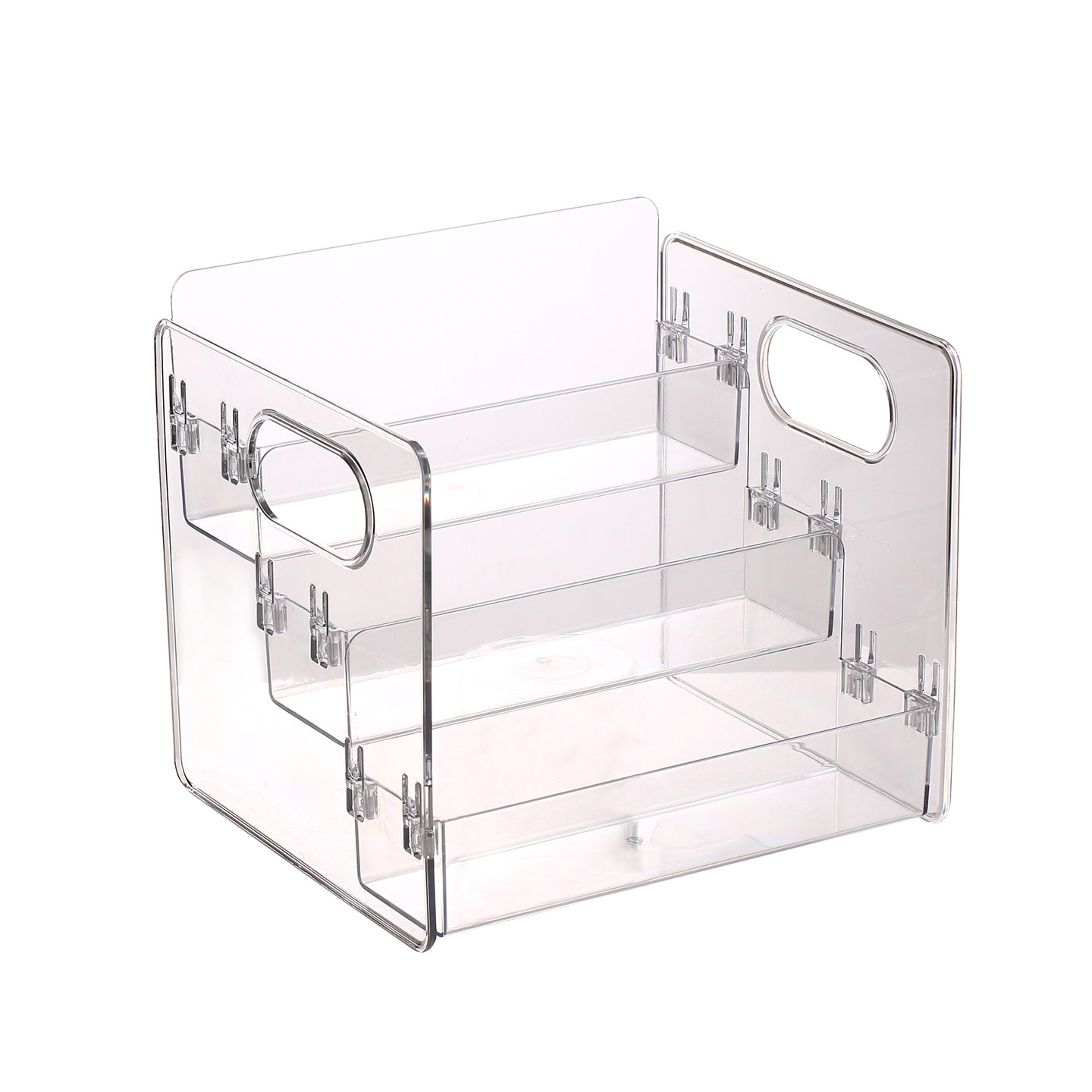 transparent cosmetic storage box makeup organizer with large compartments