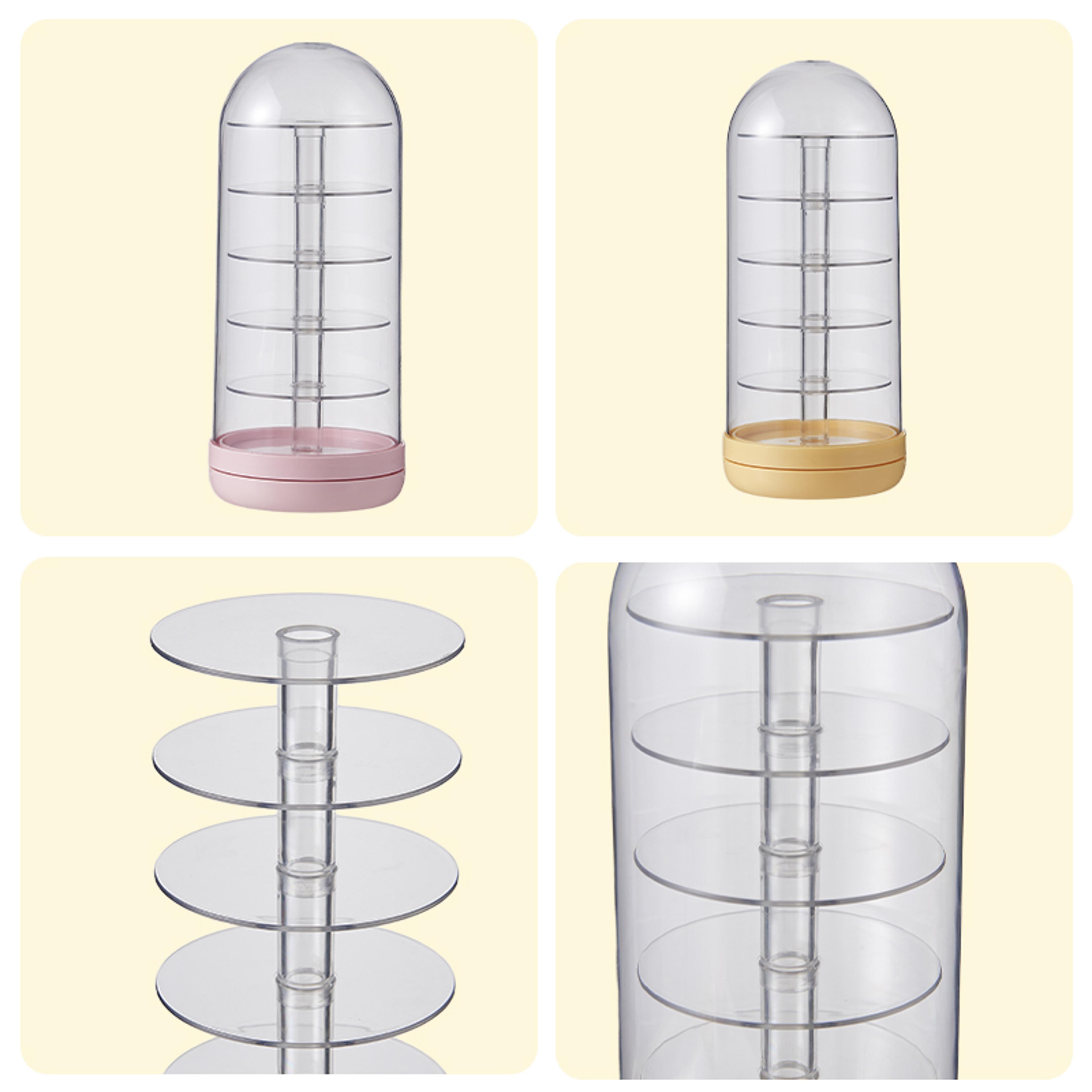 uforu rotating blind box display case with cover multi layer collectible organizer