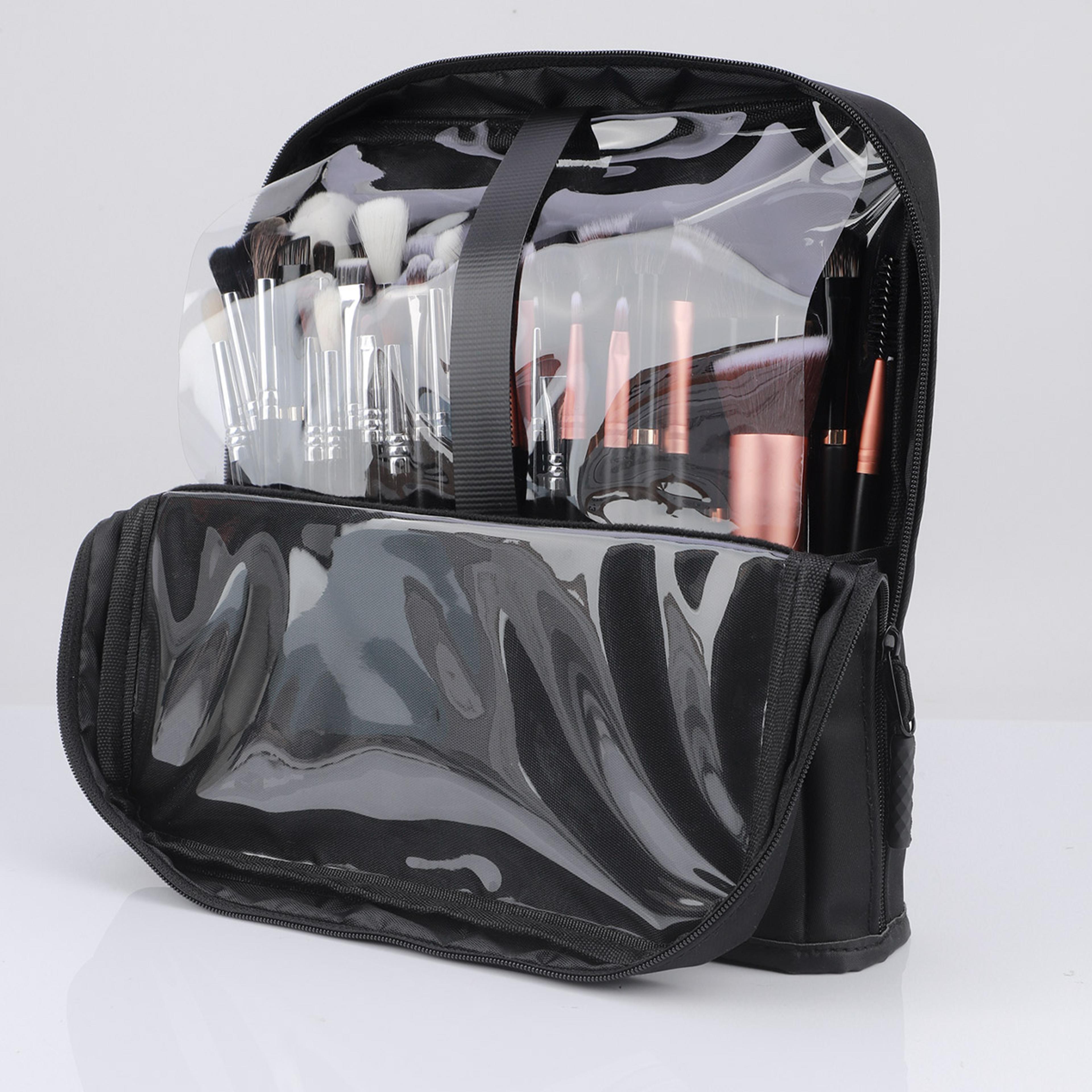 portable makeup bag professional brush organizer foldable travel cosmetic handbag