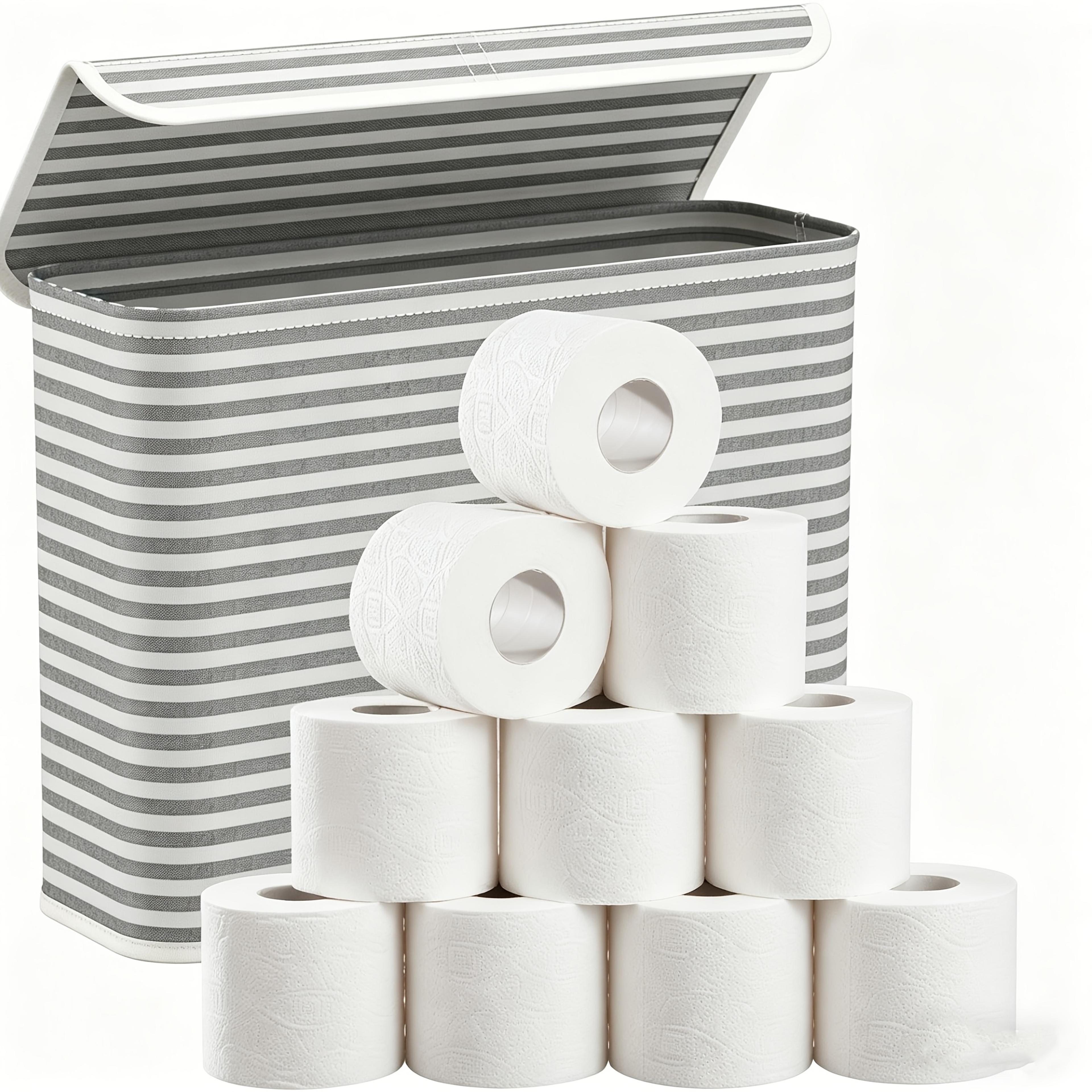 foldable toilet paper storage basket with lid bathroom tissue organizer