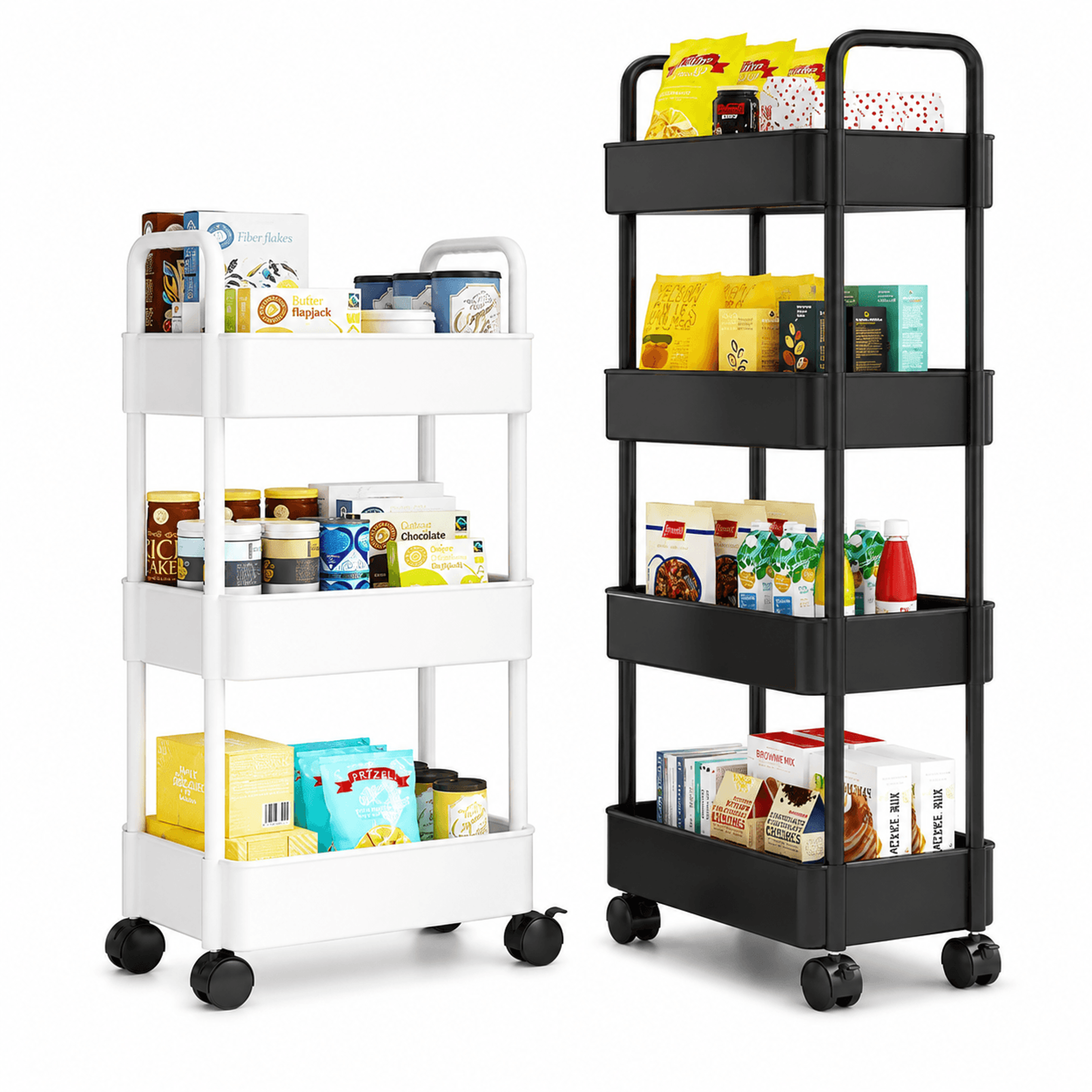 3 tier rolling storage cart kitchen bathroom organizer trolley with wheels