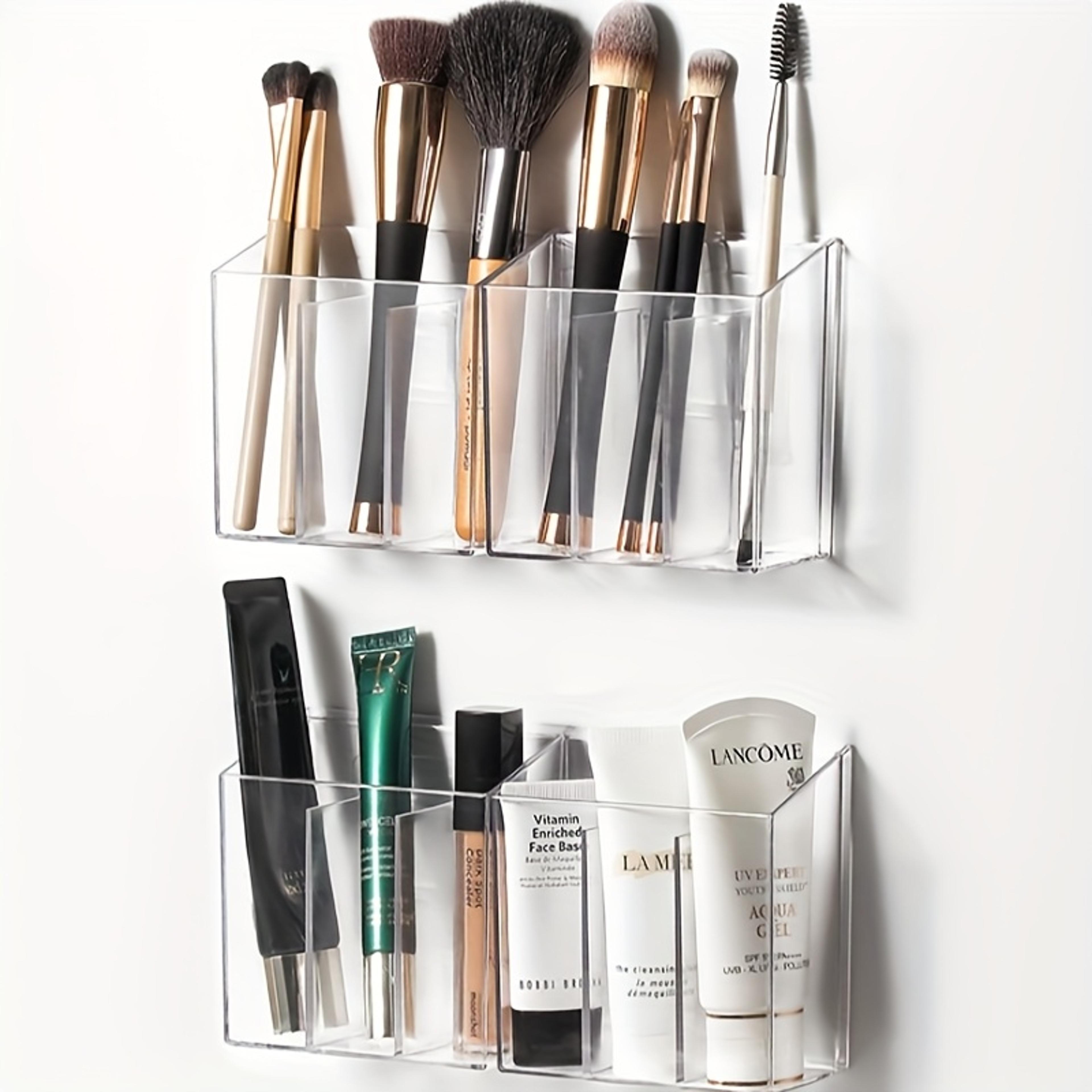 acrylic wall mounted storage box multi compartment medicine and cosmetic organizer