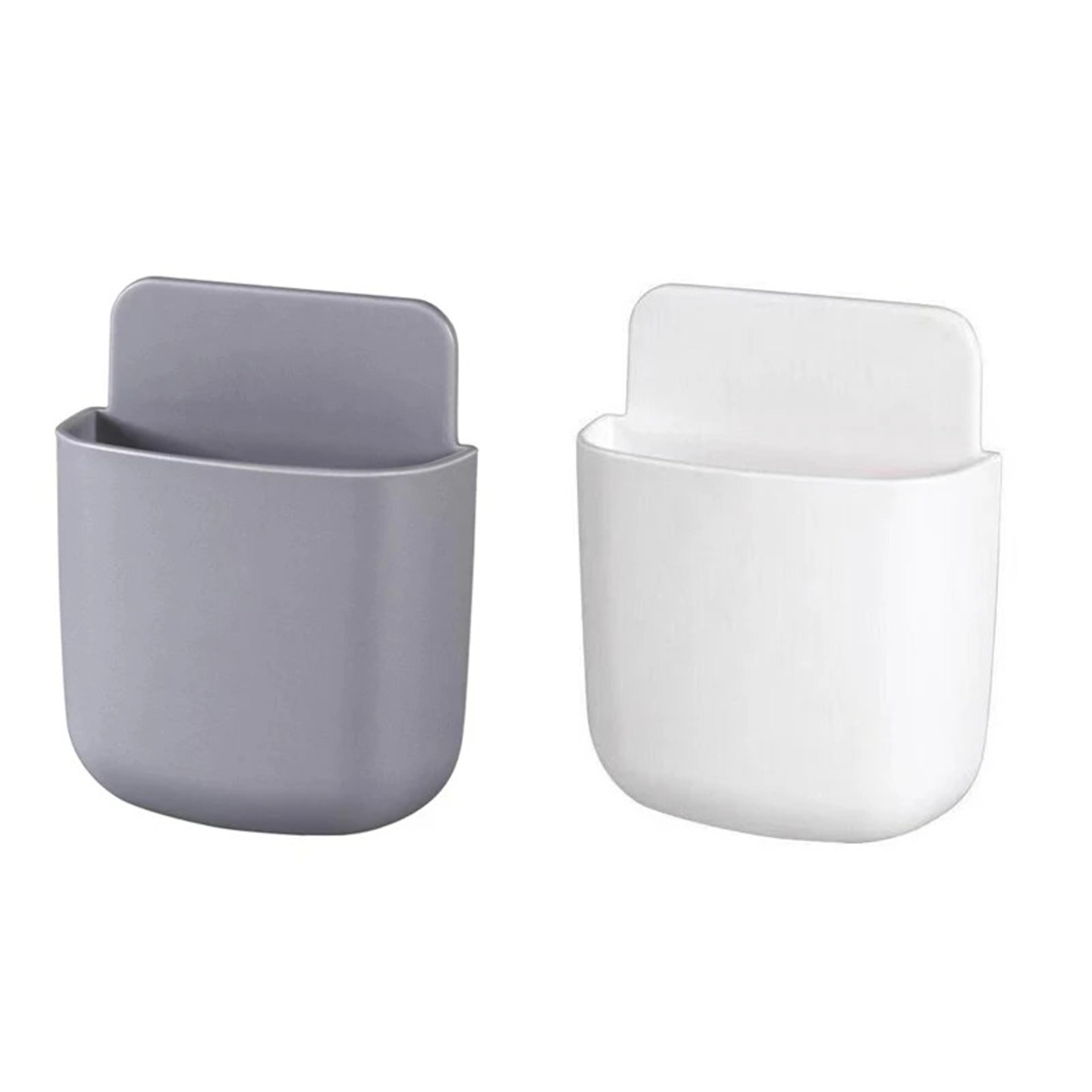 wall mounted remote control holder and phone organizer space saving storage box