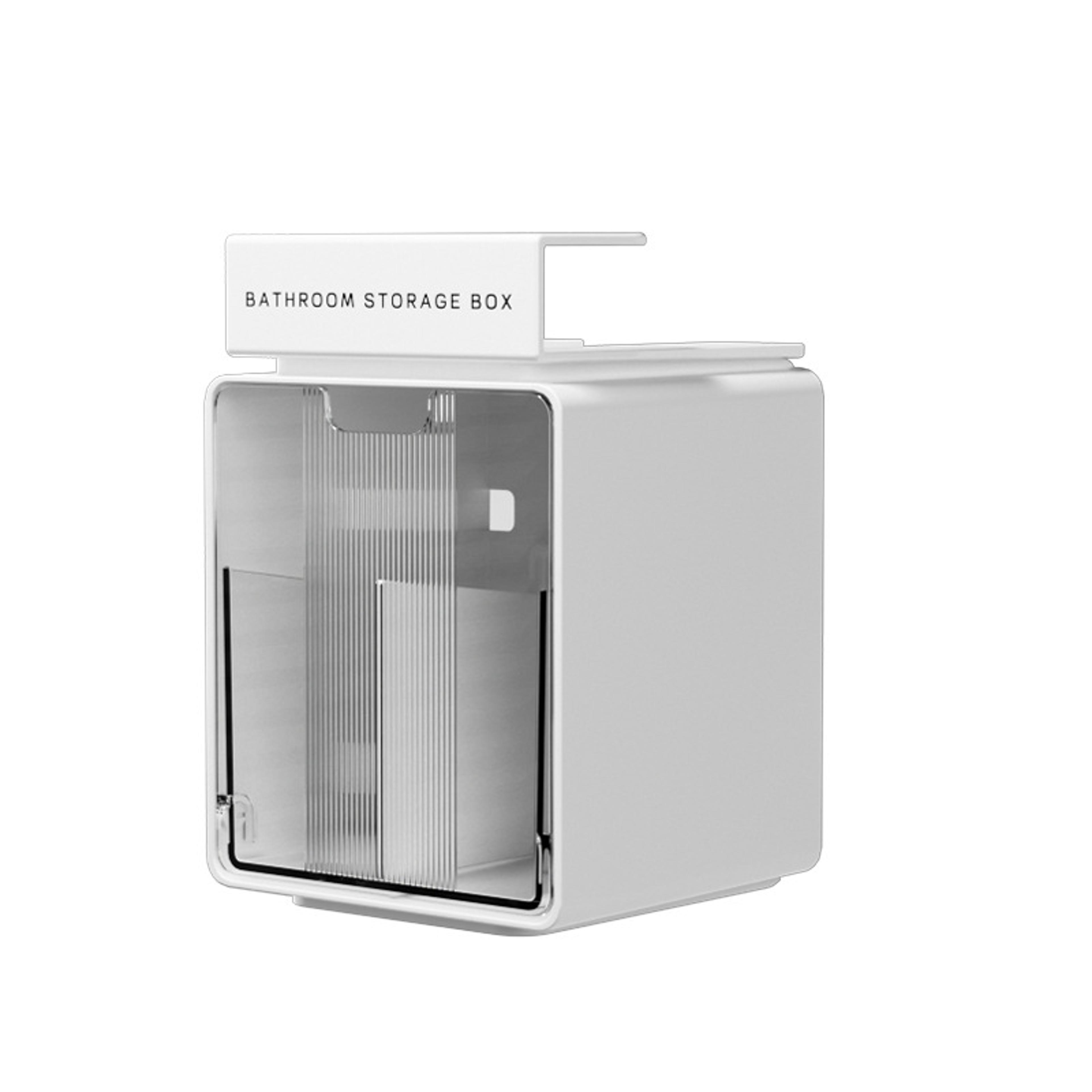 clear pull out bathroom storage box for cotton swabs and pads