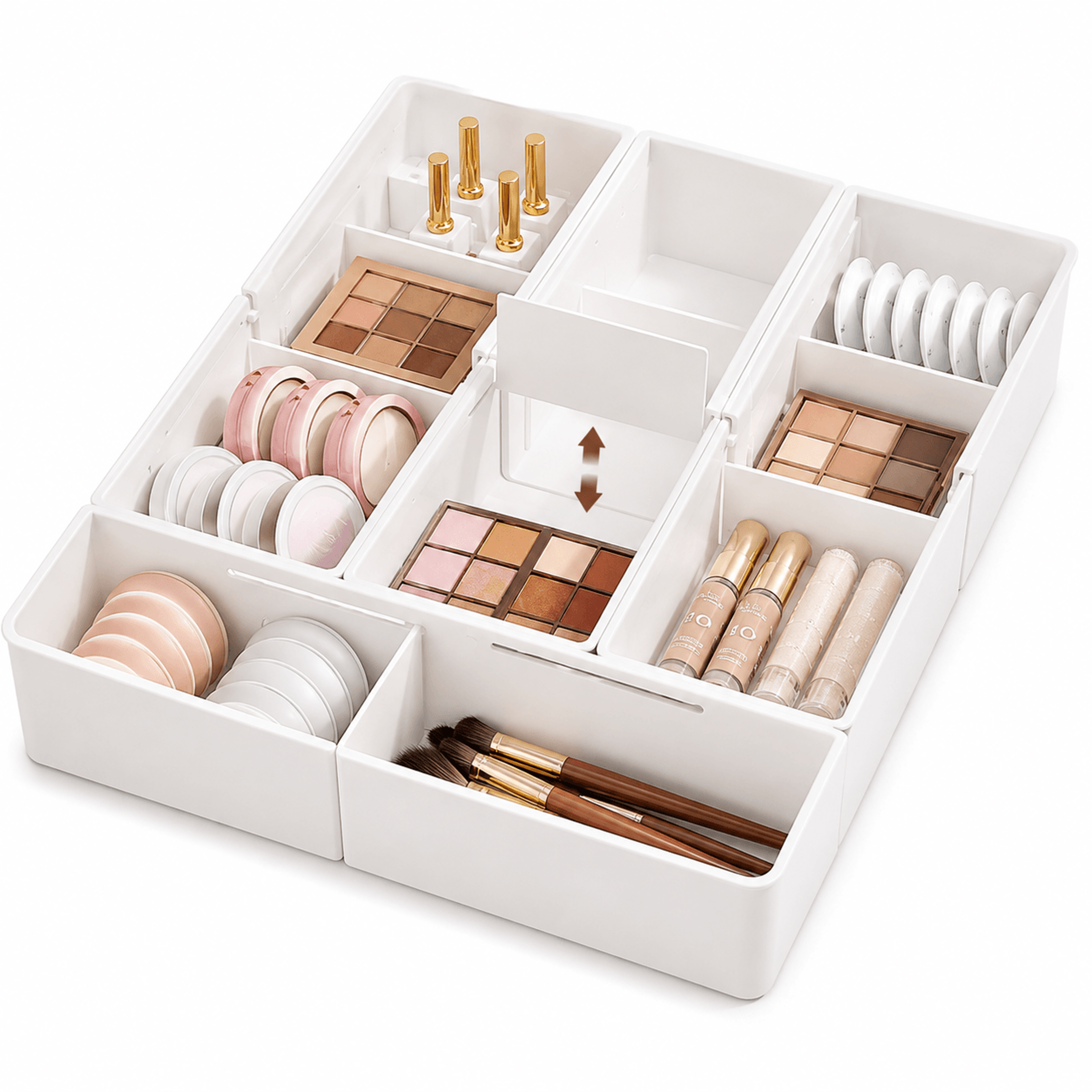 adjustable drawer organizer with dividers for kitchen makeup socks and office storage