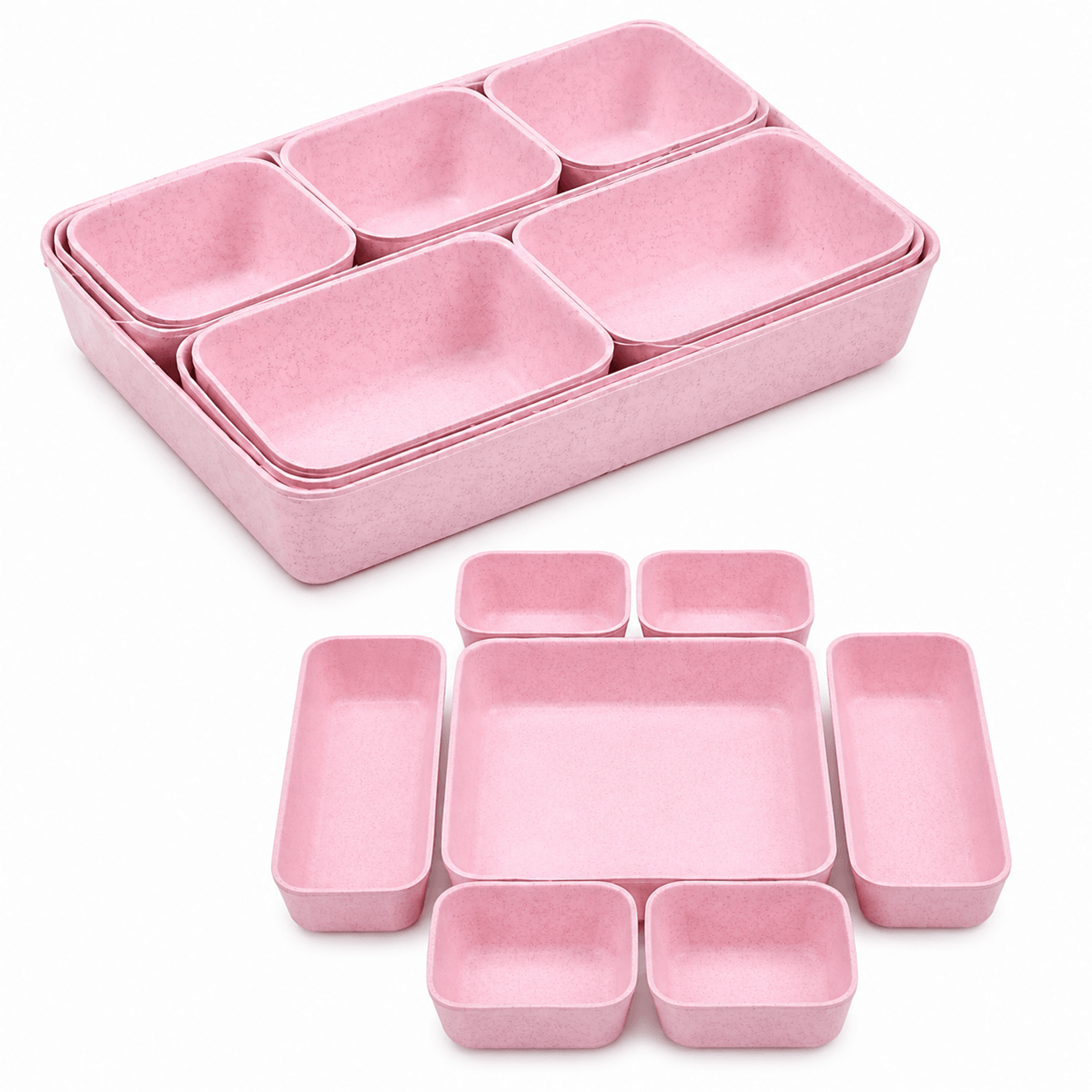 8pcs felt drawer organizer set soft desk makeup storage bins