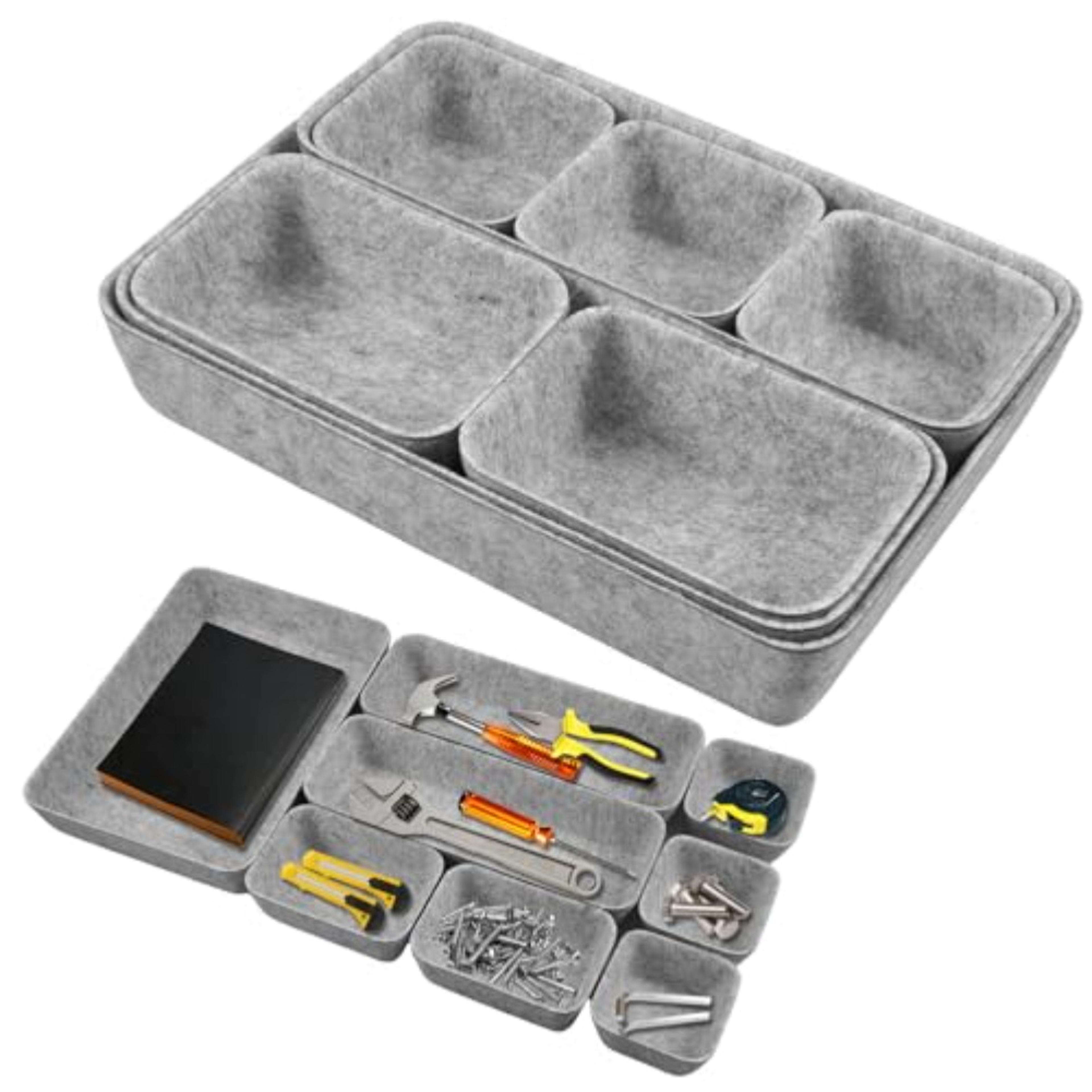 8 piece felt drawer organizer set for makeup jewelry and home storage