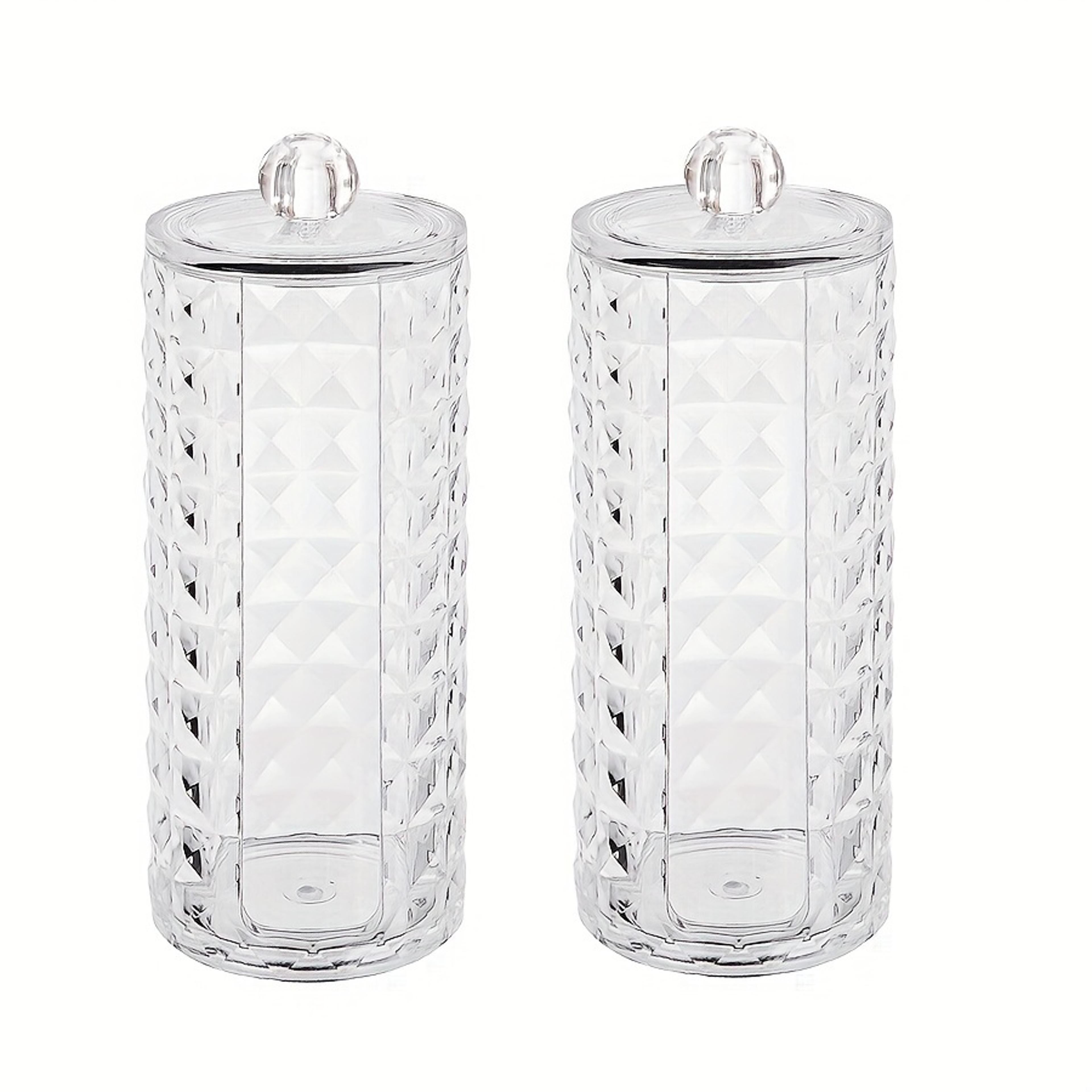 clear acrylic scrunchie holder and cotton pad storage organizer