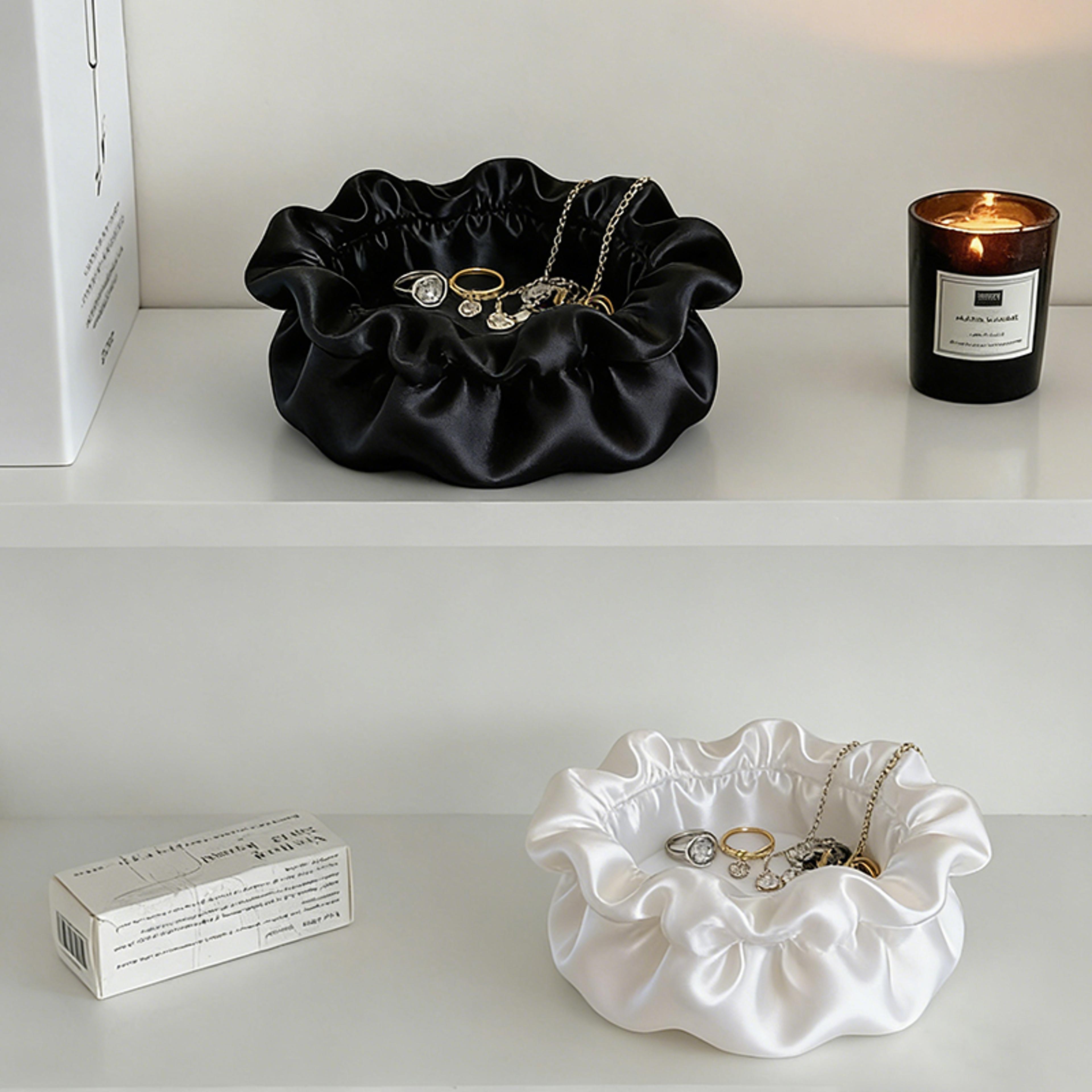 3d printed jewelry tray desk organizer cute cosmetic storage box with flower bow design