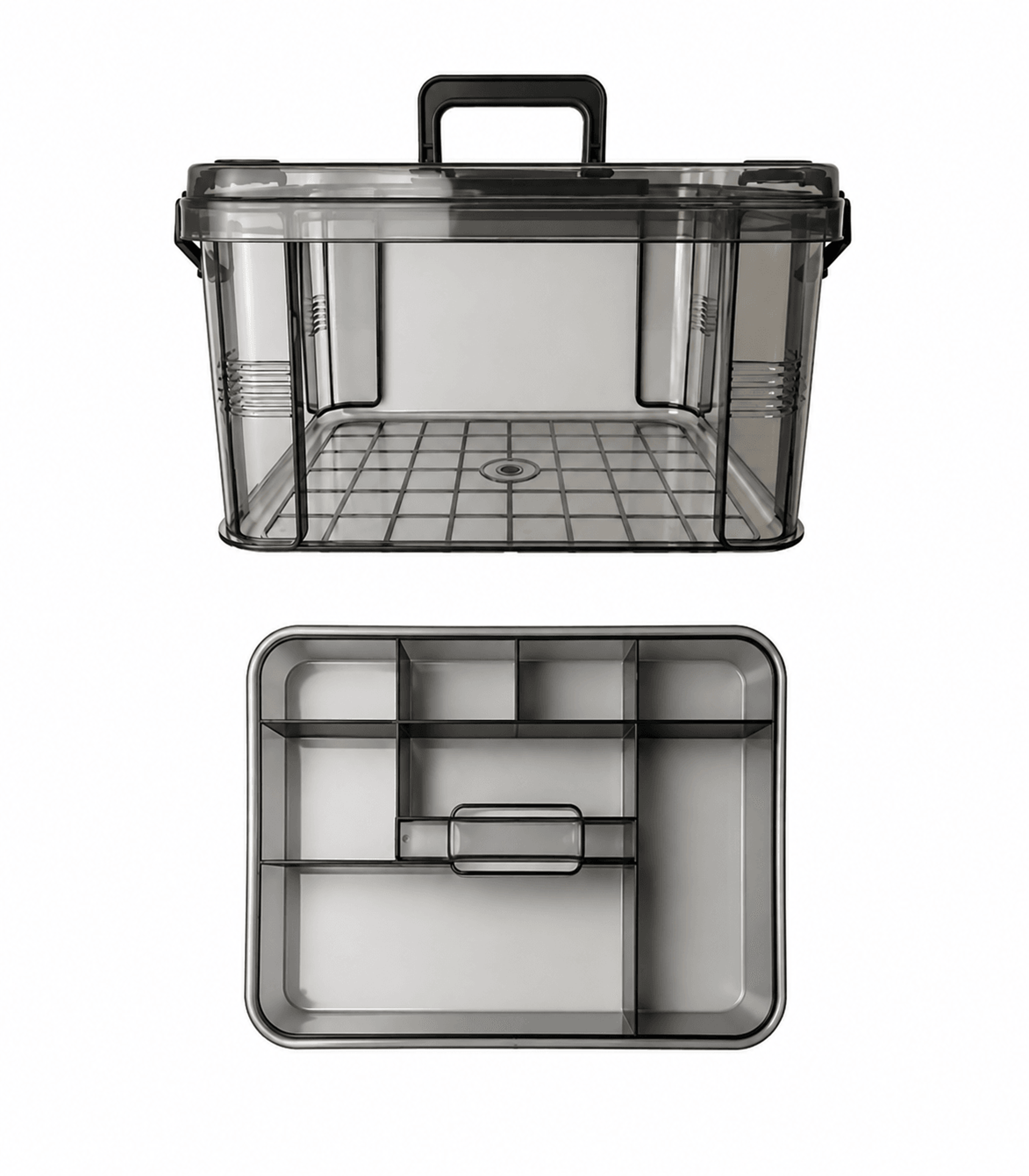 clear medicine organizer storage box with tray portable first aid box and medication caddy
