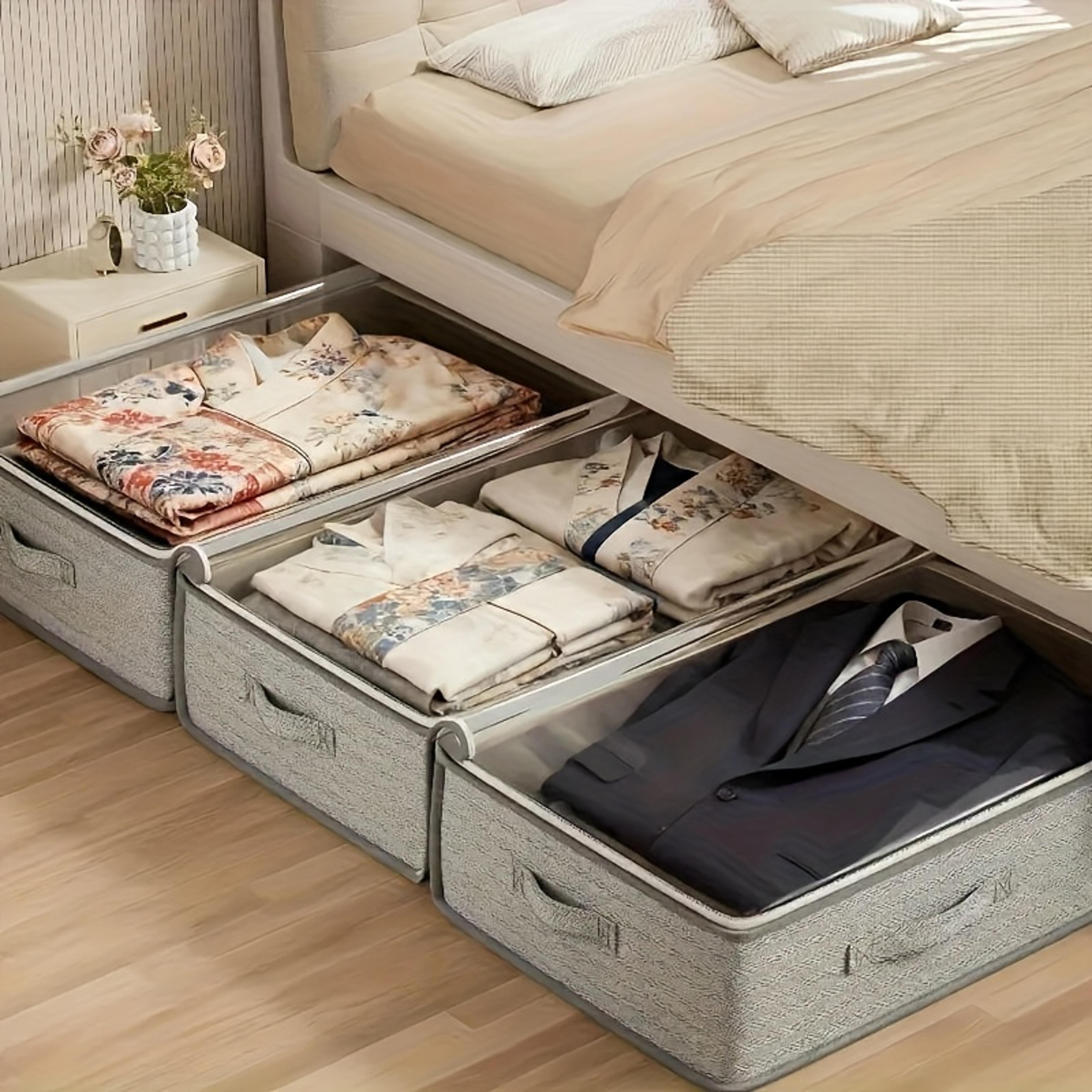 under bed storage bag foldable fabric blanket storage organizer space saving