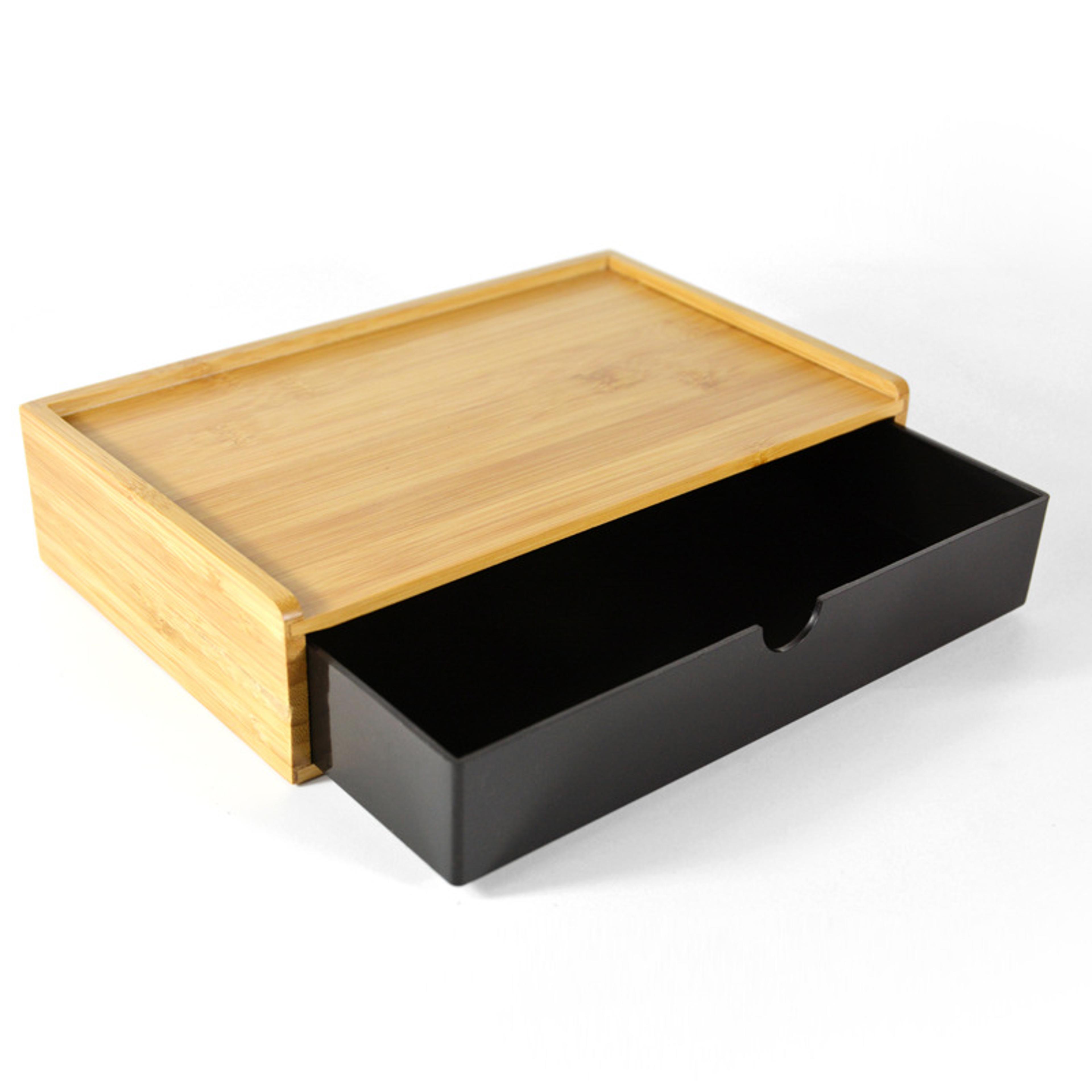 japanese bamboo toiletries organizer wooden hotel bathroom storage box with pull out tray