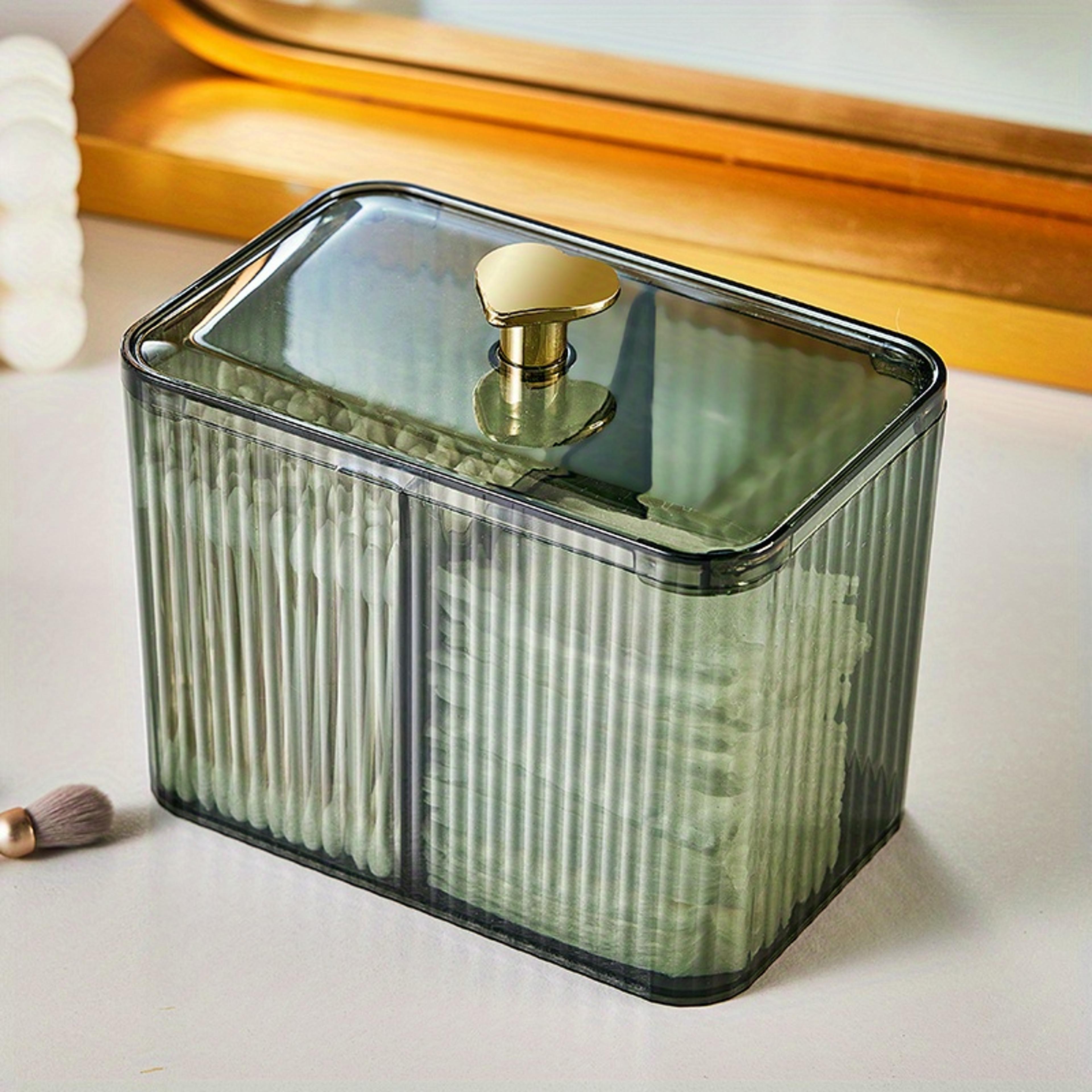 acrylic cotton swab holder cosmetic organizer dustproof makeup storage box