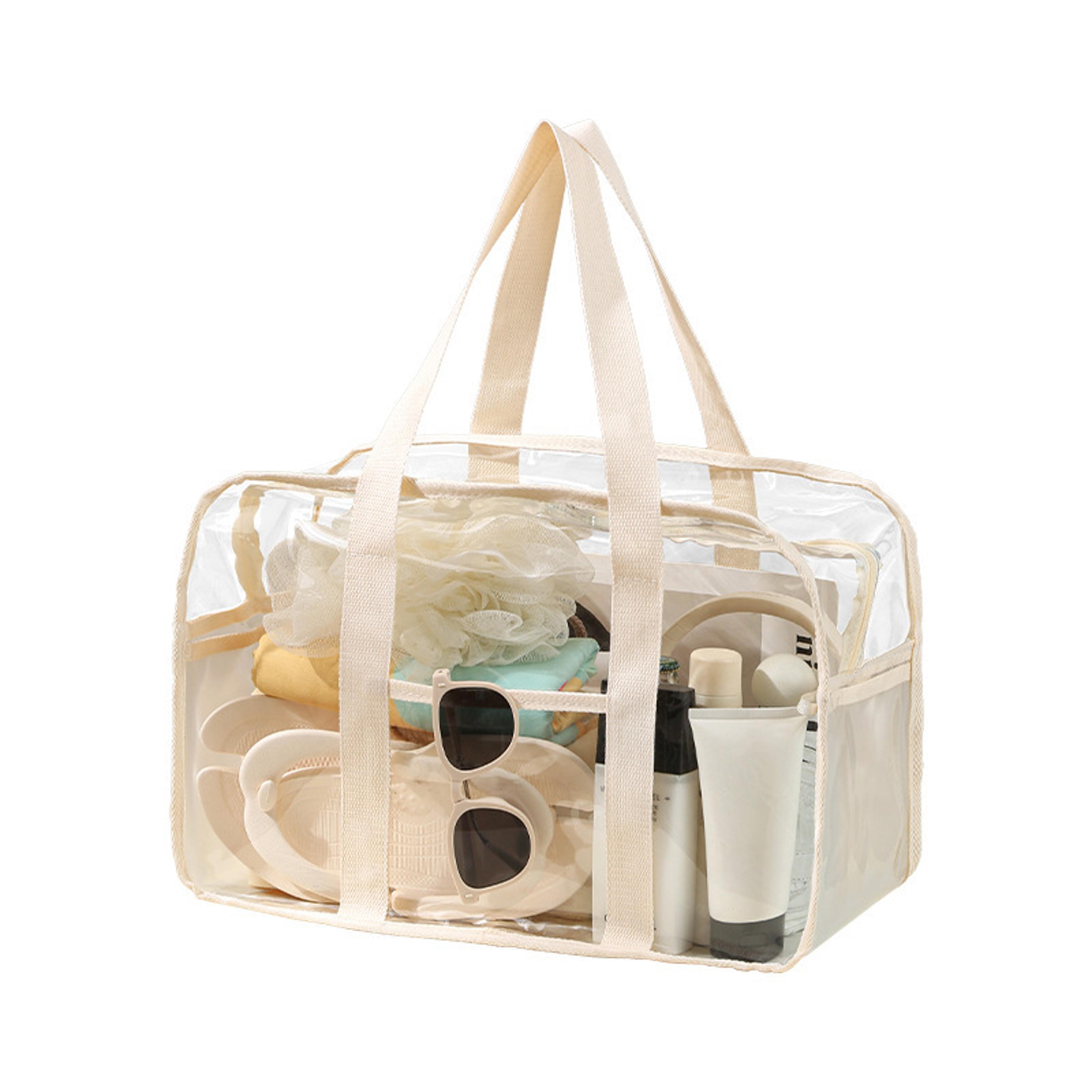 large capacity transparent makeup bag waterproof travel cosmetic storage organizer