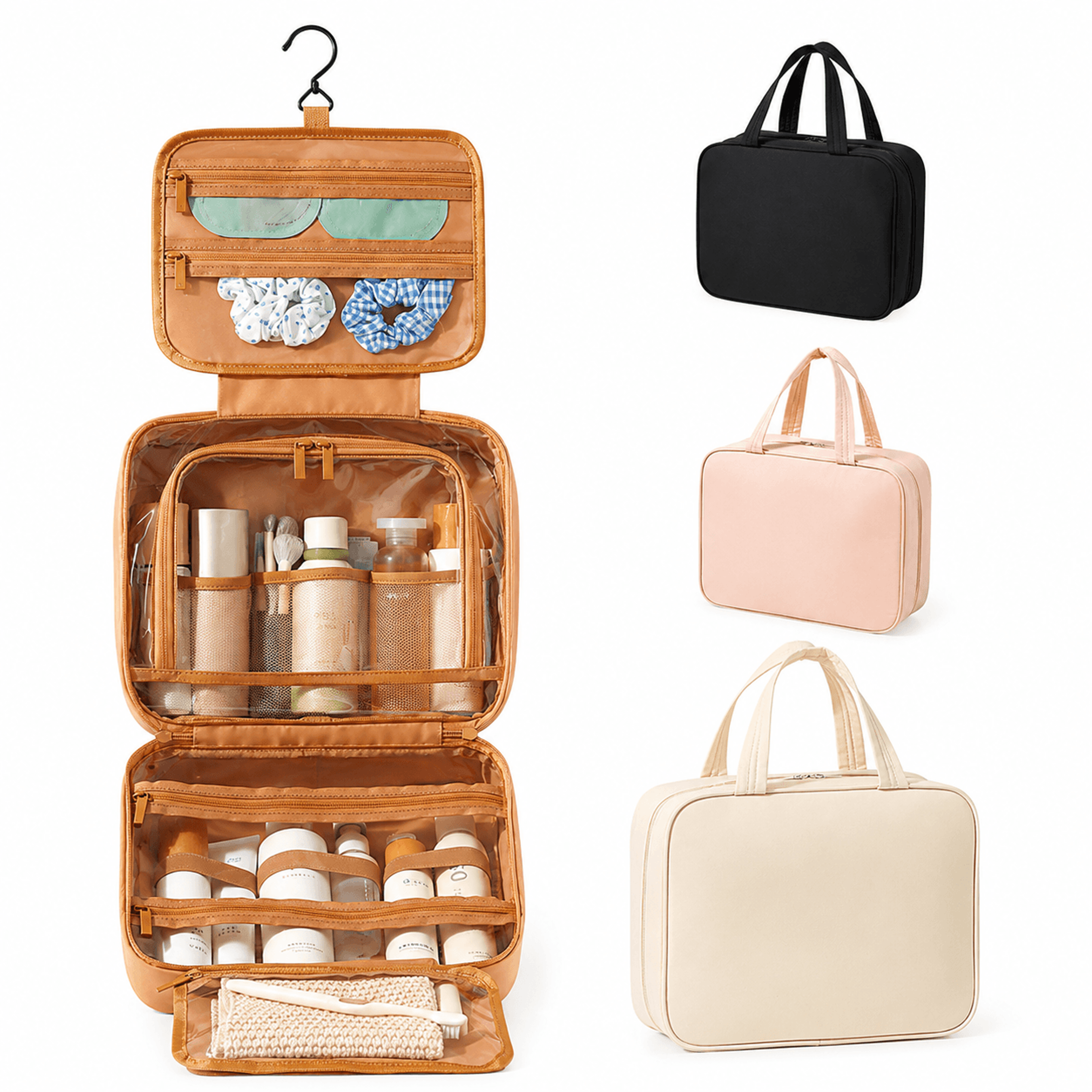 large capacity hanging cosmetic bag travel makeup organizer for women