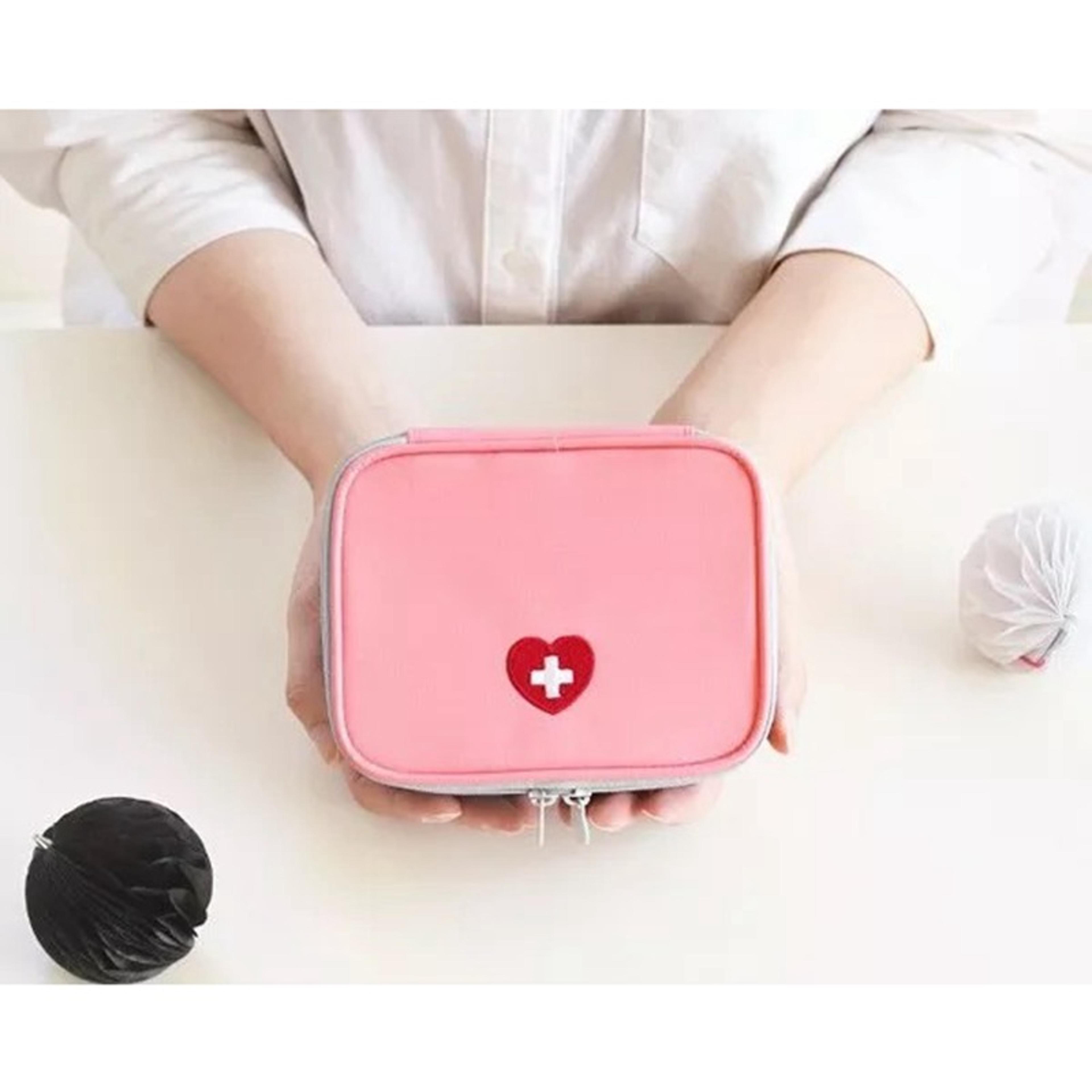 mini portable medicine storage bag travel first aid kit organizer