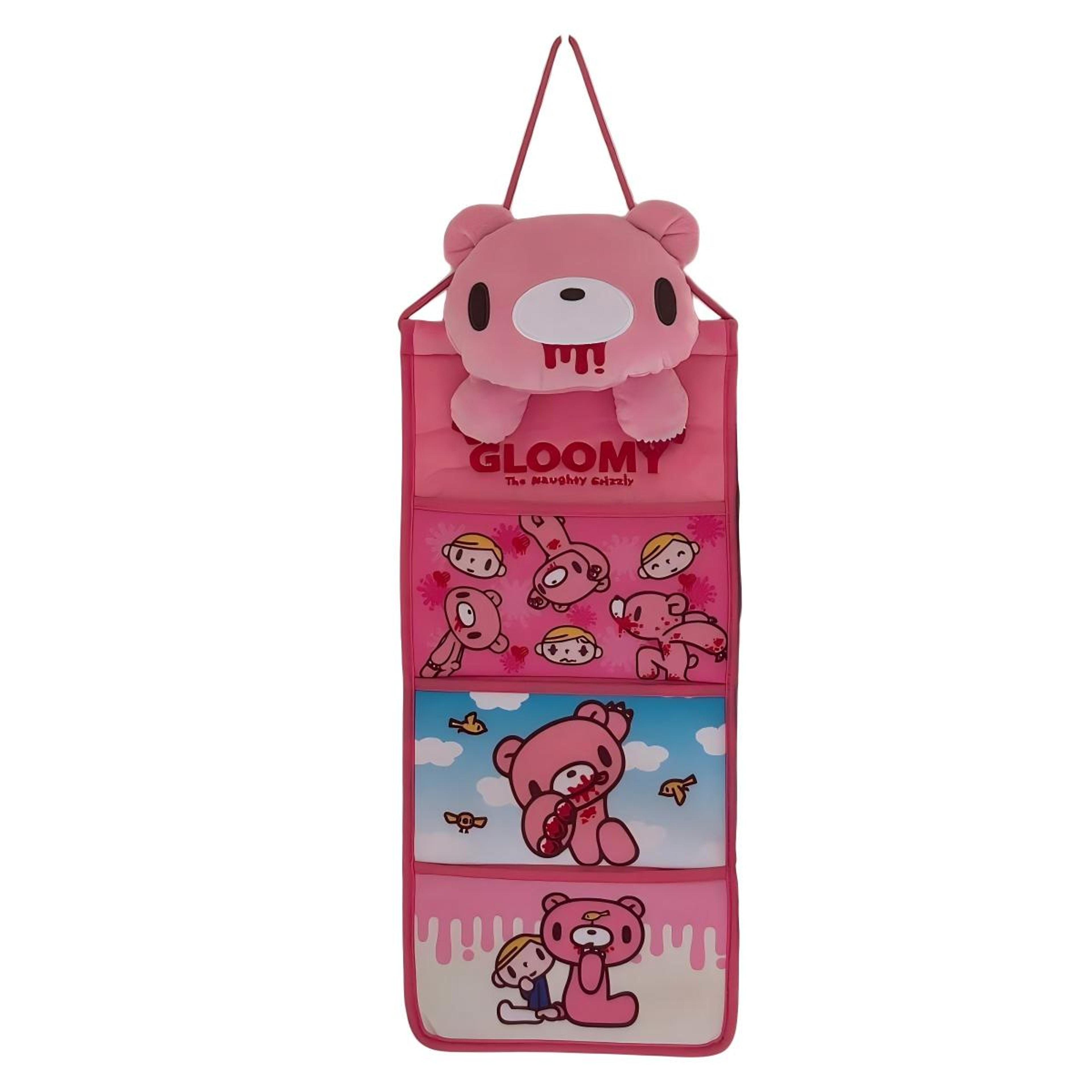 cute bear wall hanging organizer 4 layer door hanging storage bag for home and kids room