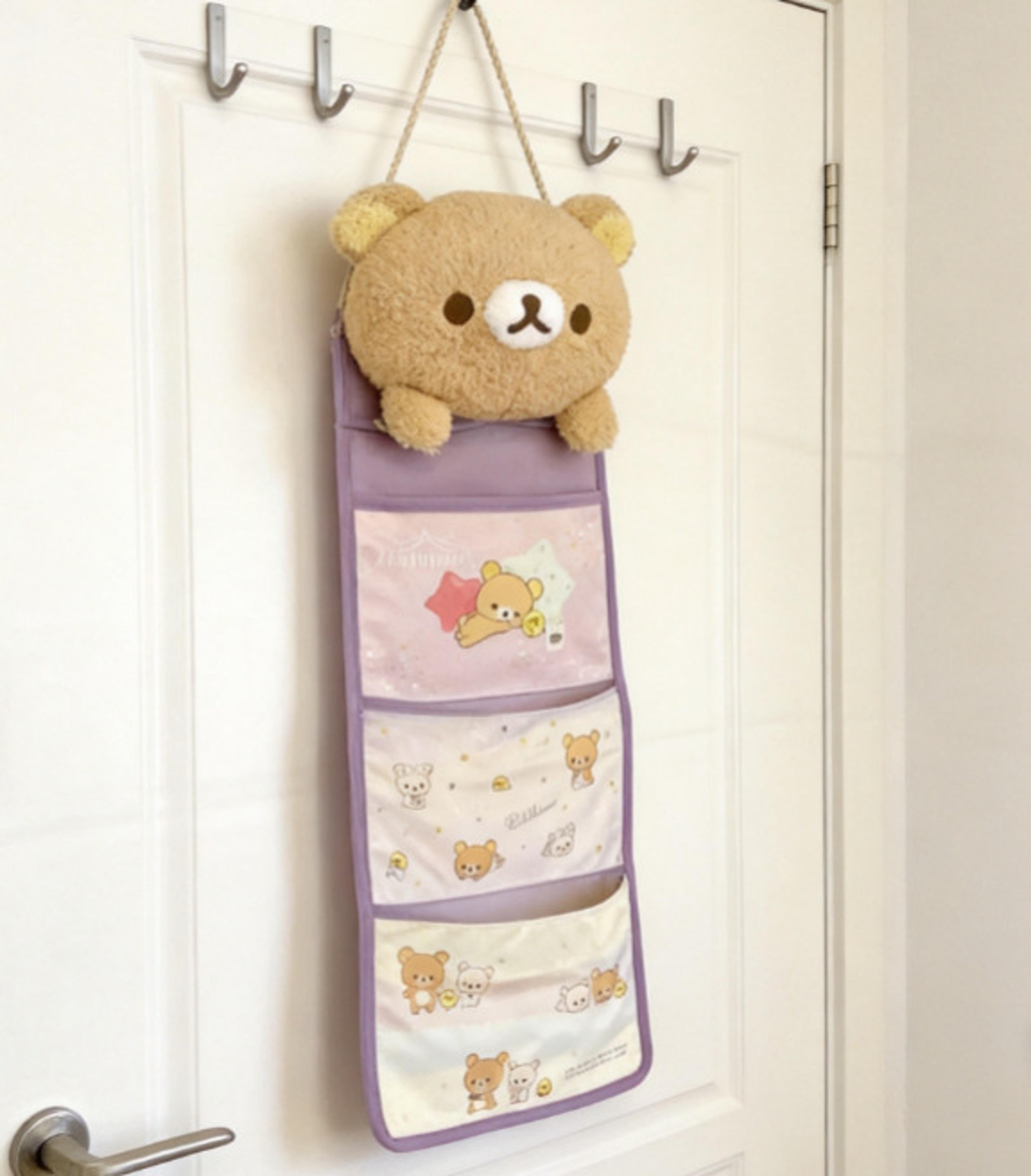 cute bear door hanging storage bag large capacity dorm room organizer