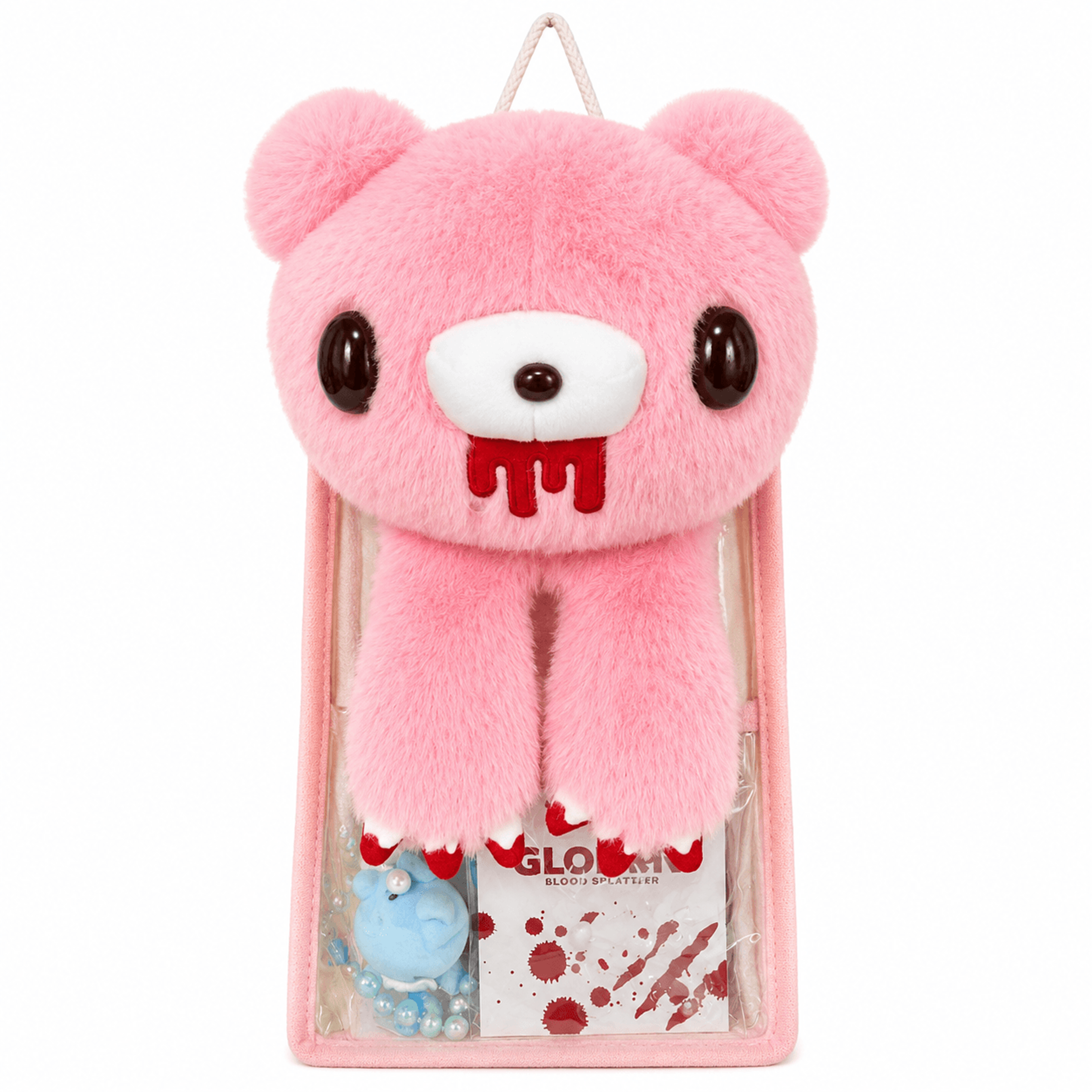 cute bear hanging storage bag with transparent pockets for stationery jewelry and small items