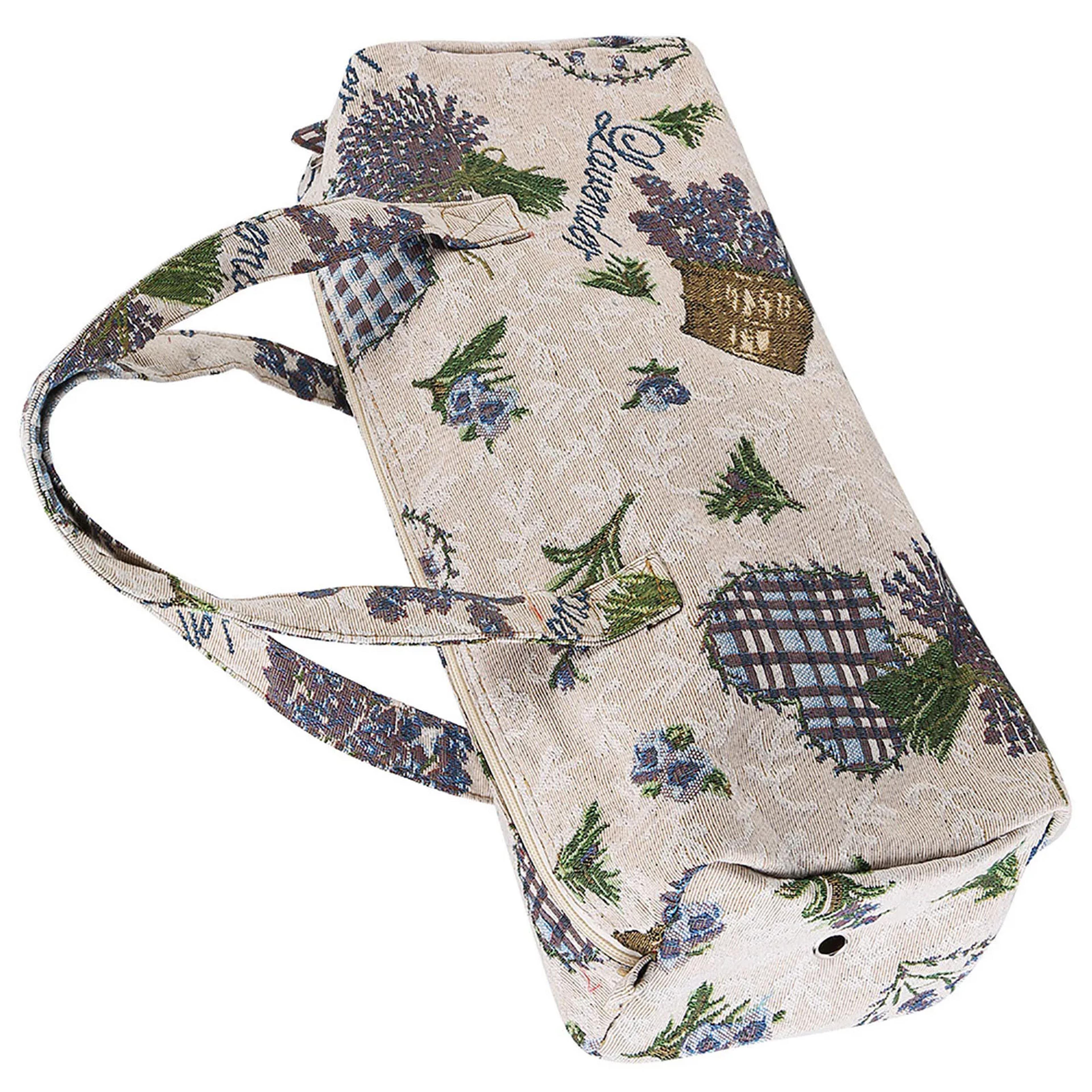 floral knitting needle storage bag cotton linen craft organizer for sewing and travel