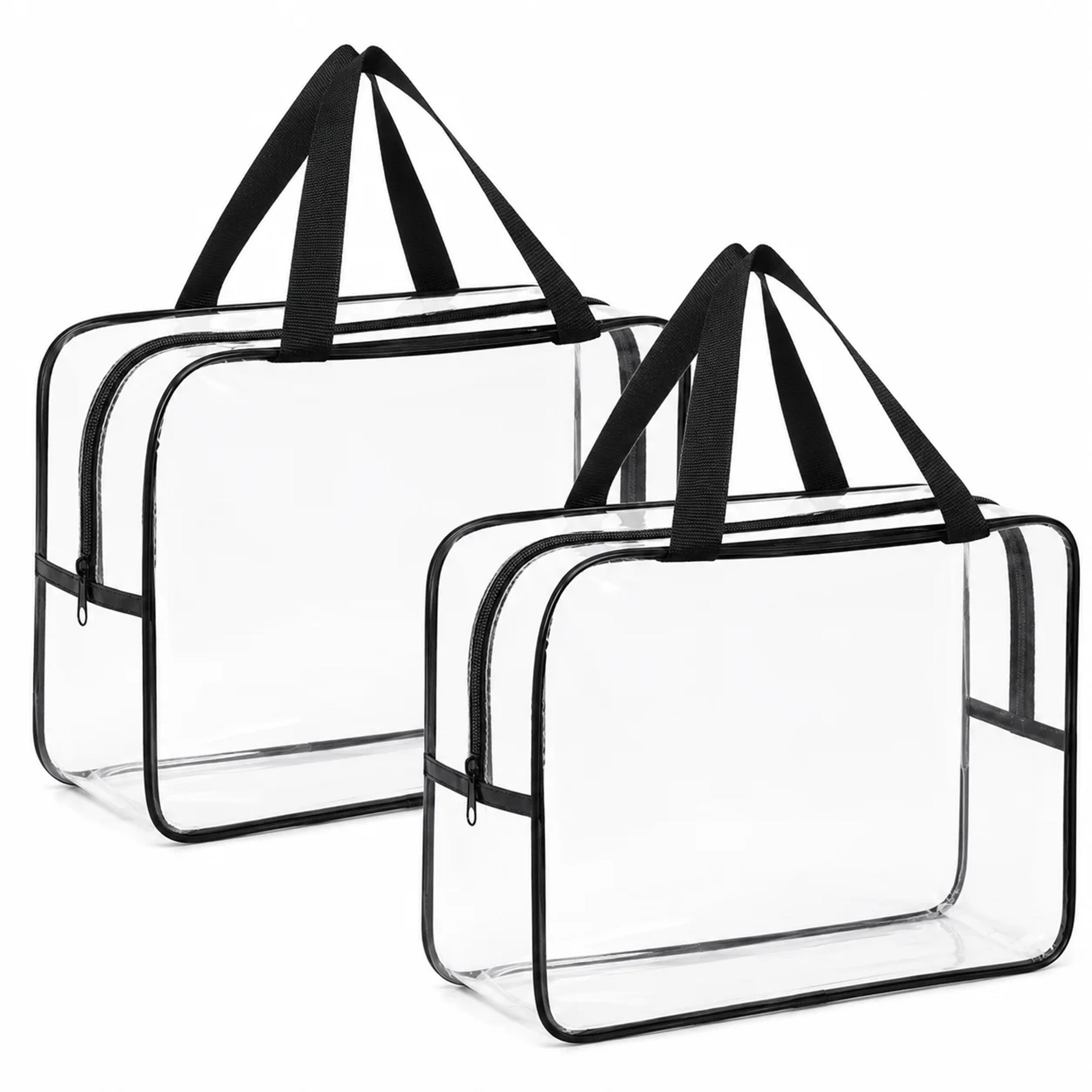 clear pvc toy storage bag with zipper handle building block organizer