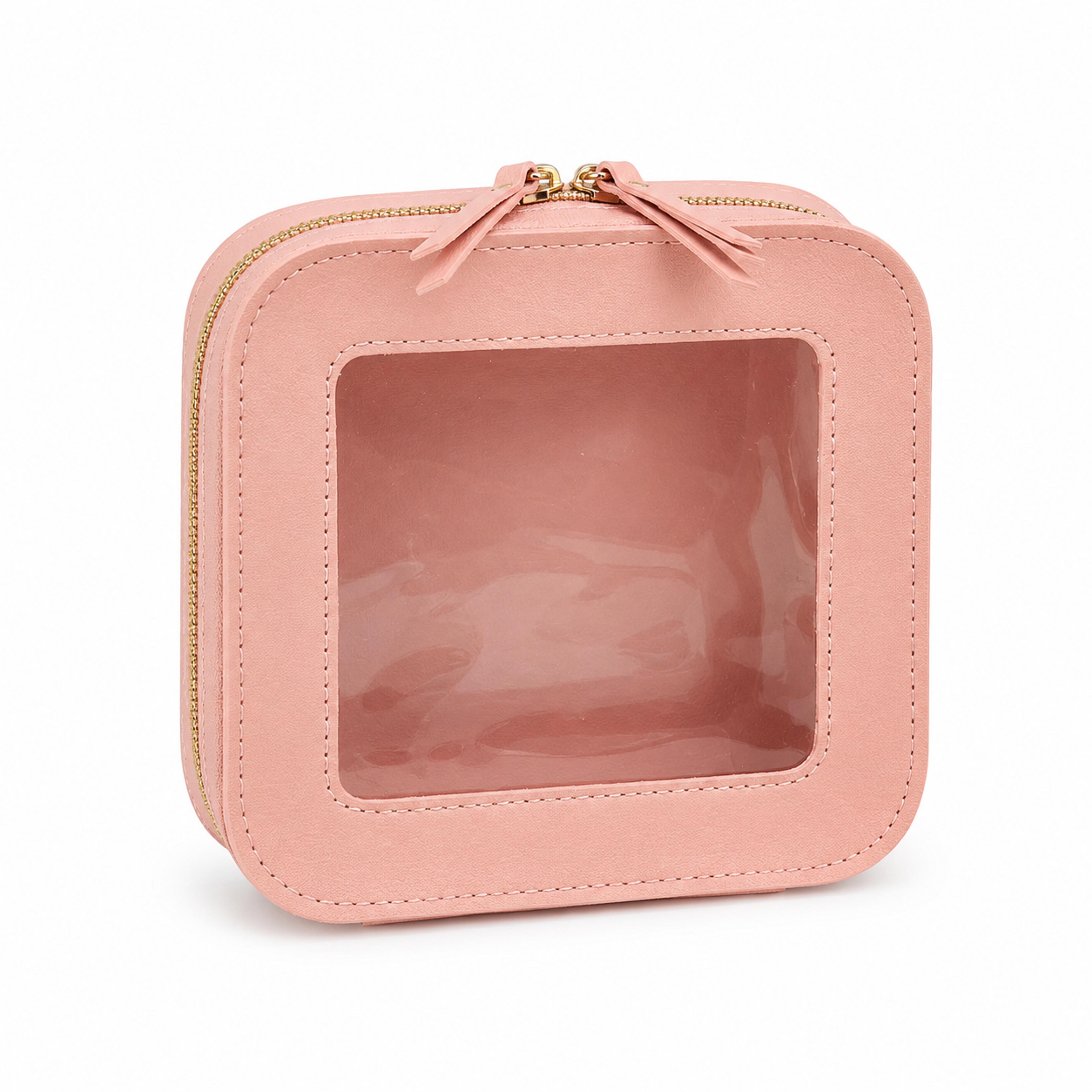 clear window travel makeup bag portable cosmetic organizer toiletry storage pouch