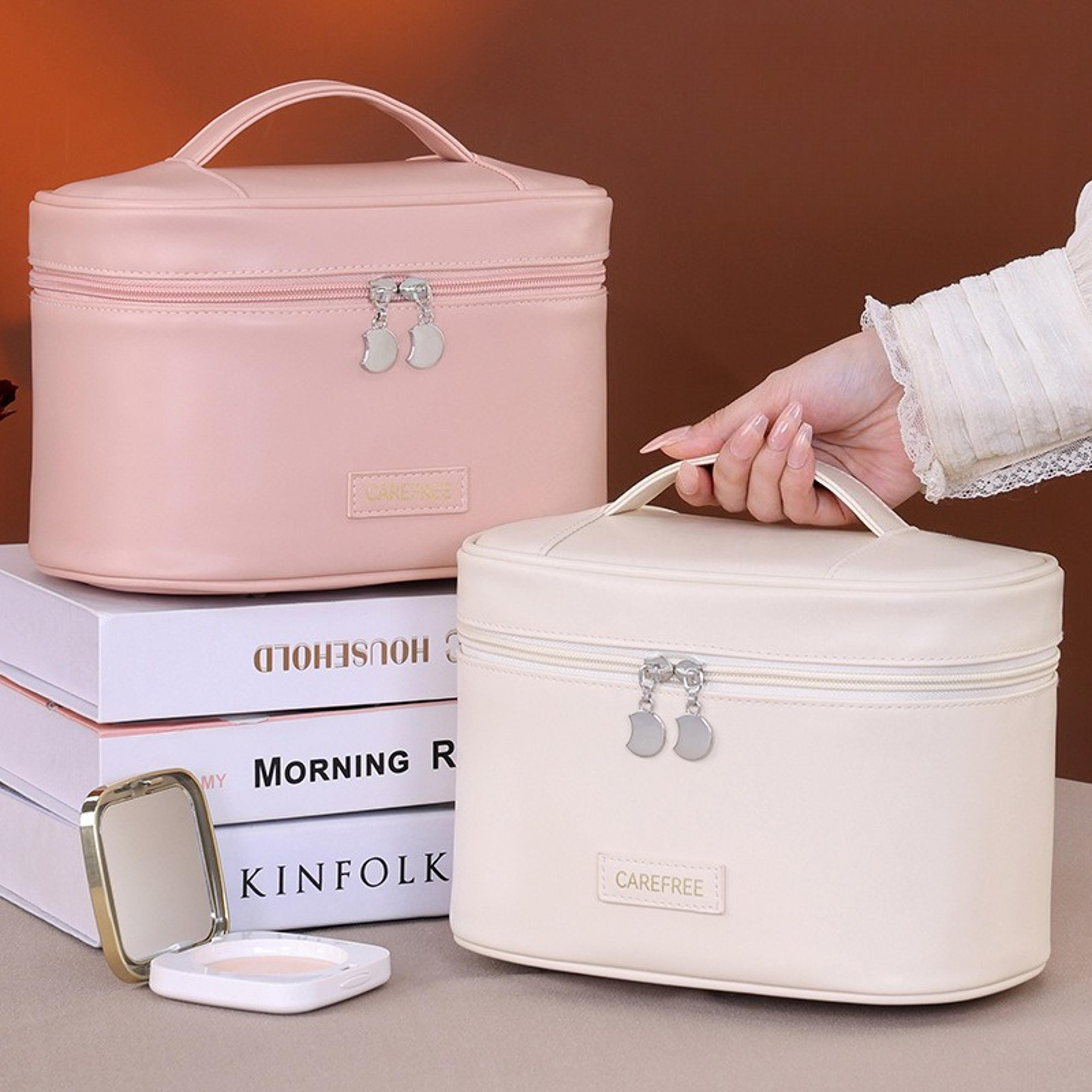 multilayer makeup bag for women large capacity travel cosmetic organizer with brush holder