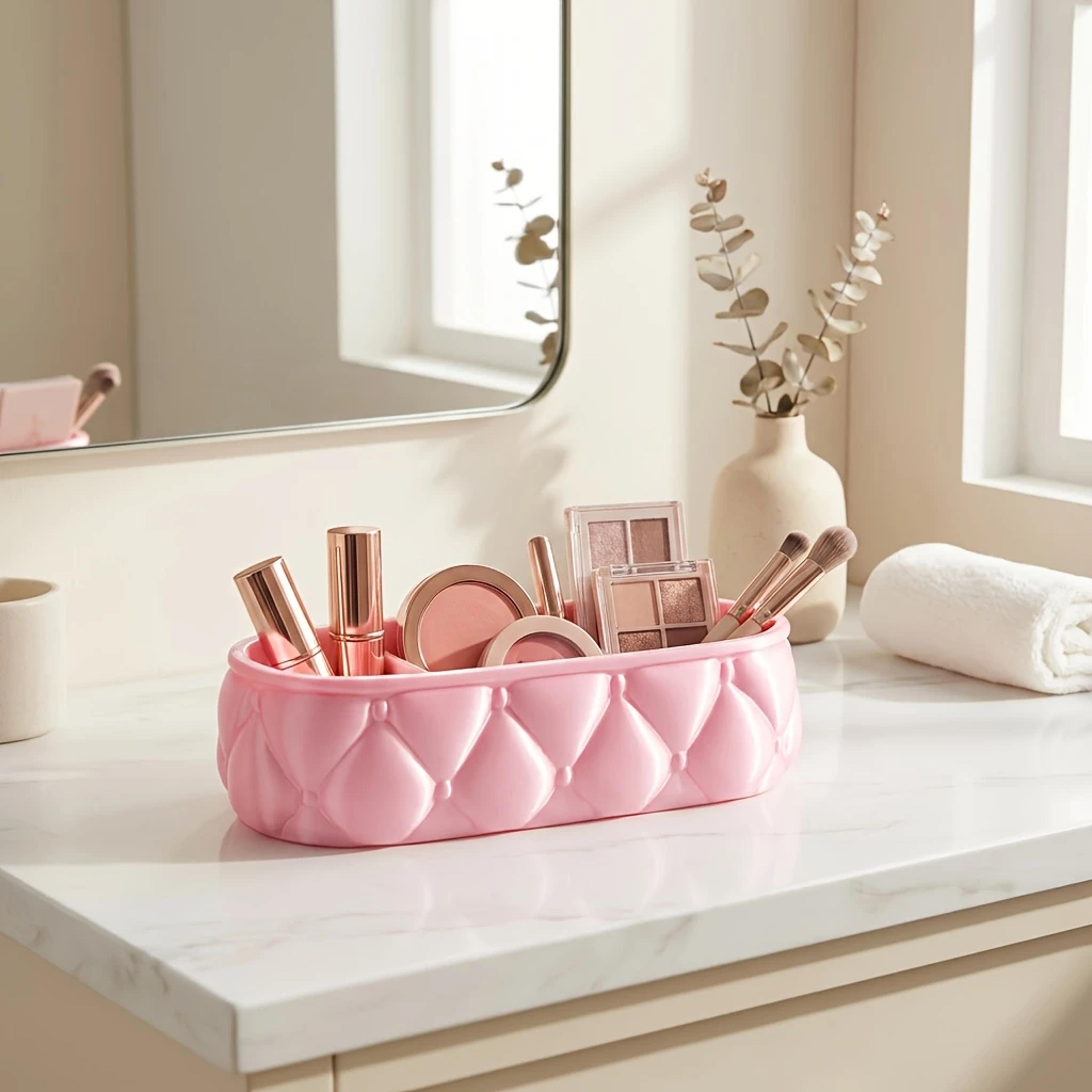 product name: aesthetic rhombus cosmetic organizer large capacity desktop makeup storage box