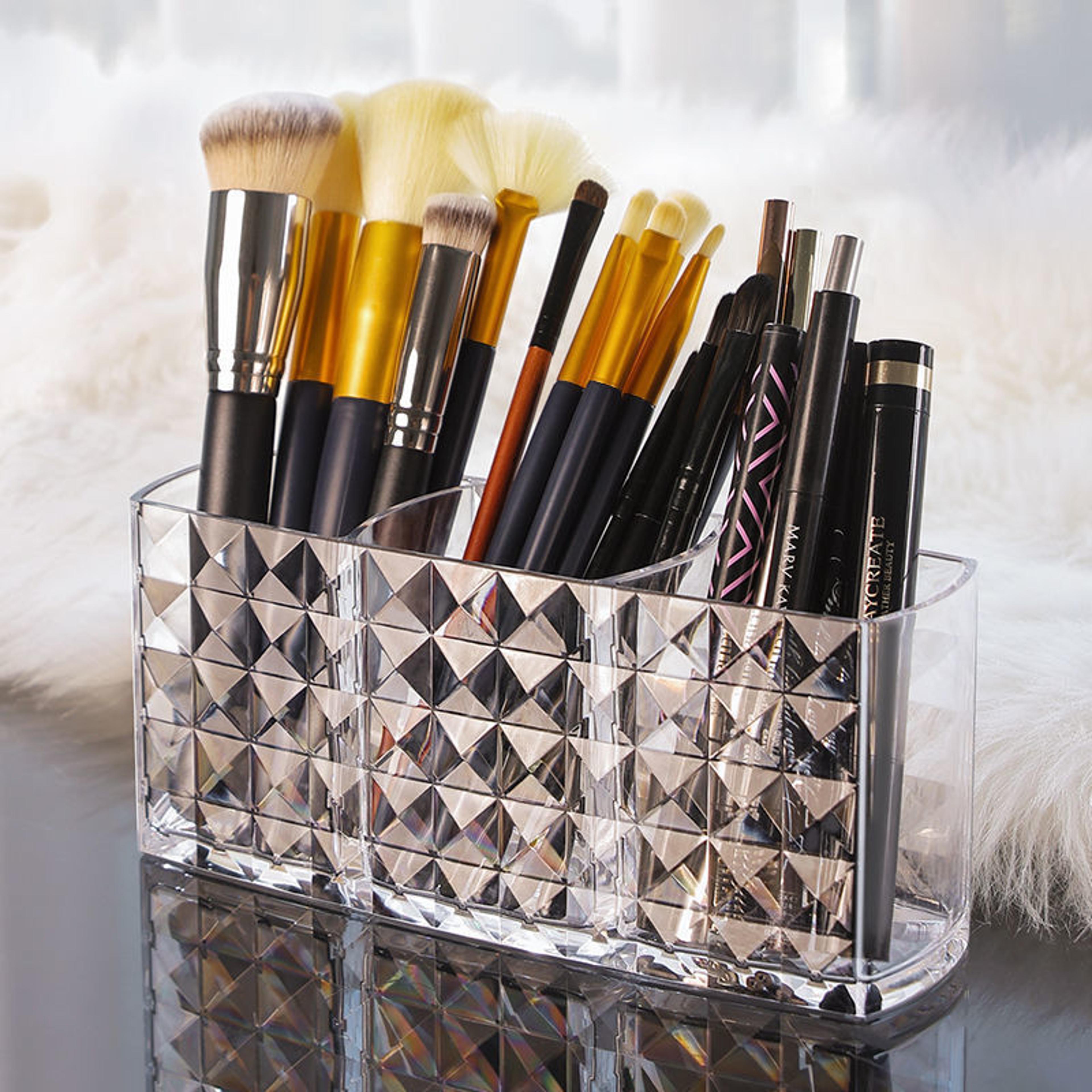 3 tier acrylic makeup organizer lipstick organizer and makeup brush holder