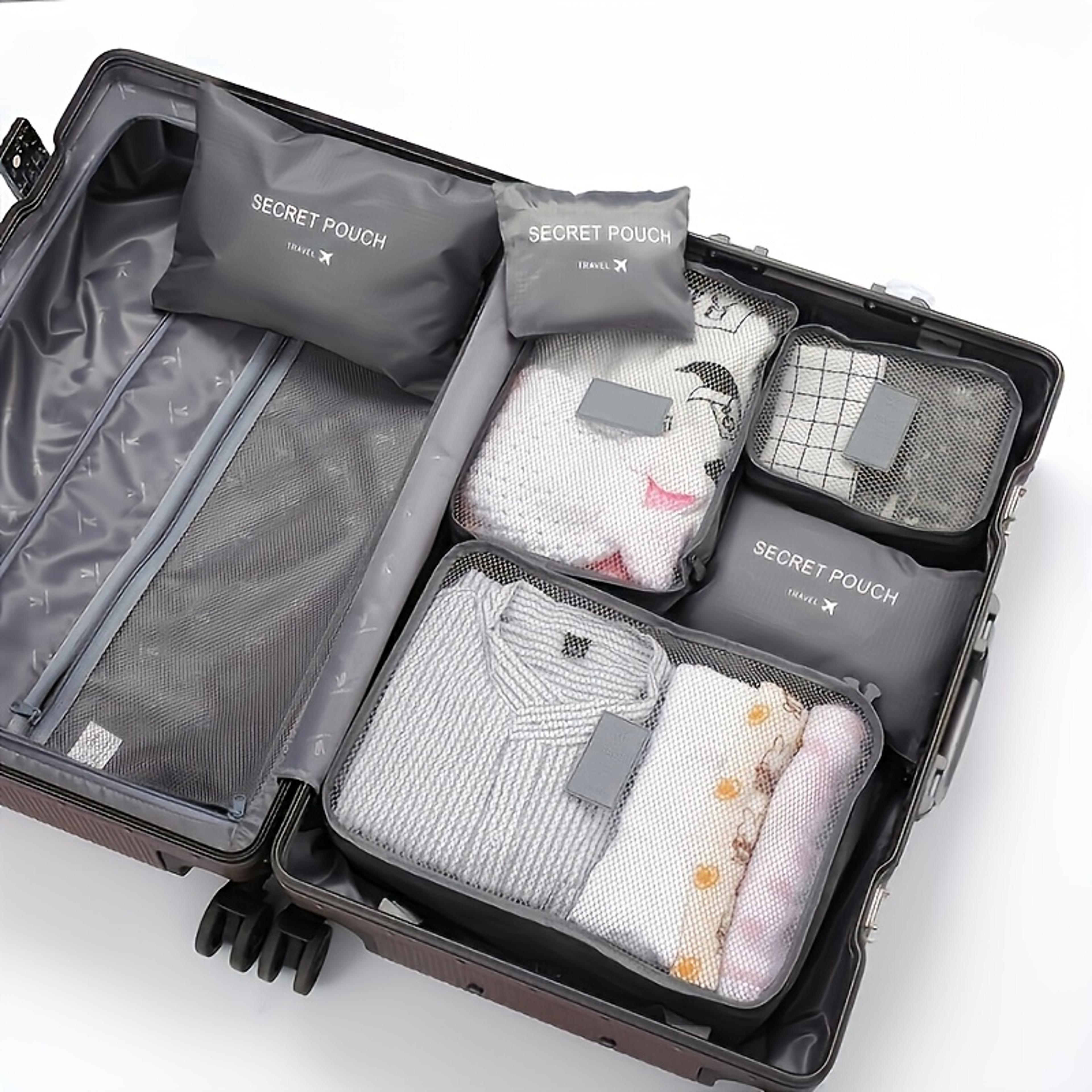 6 piece travel organizer bags waterproof packing cubes luggage storage set