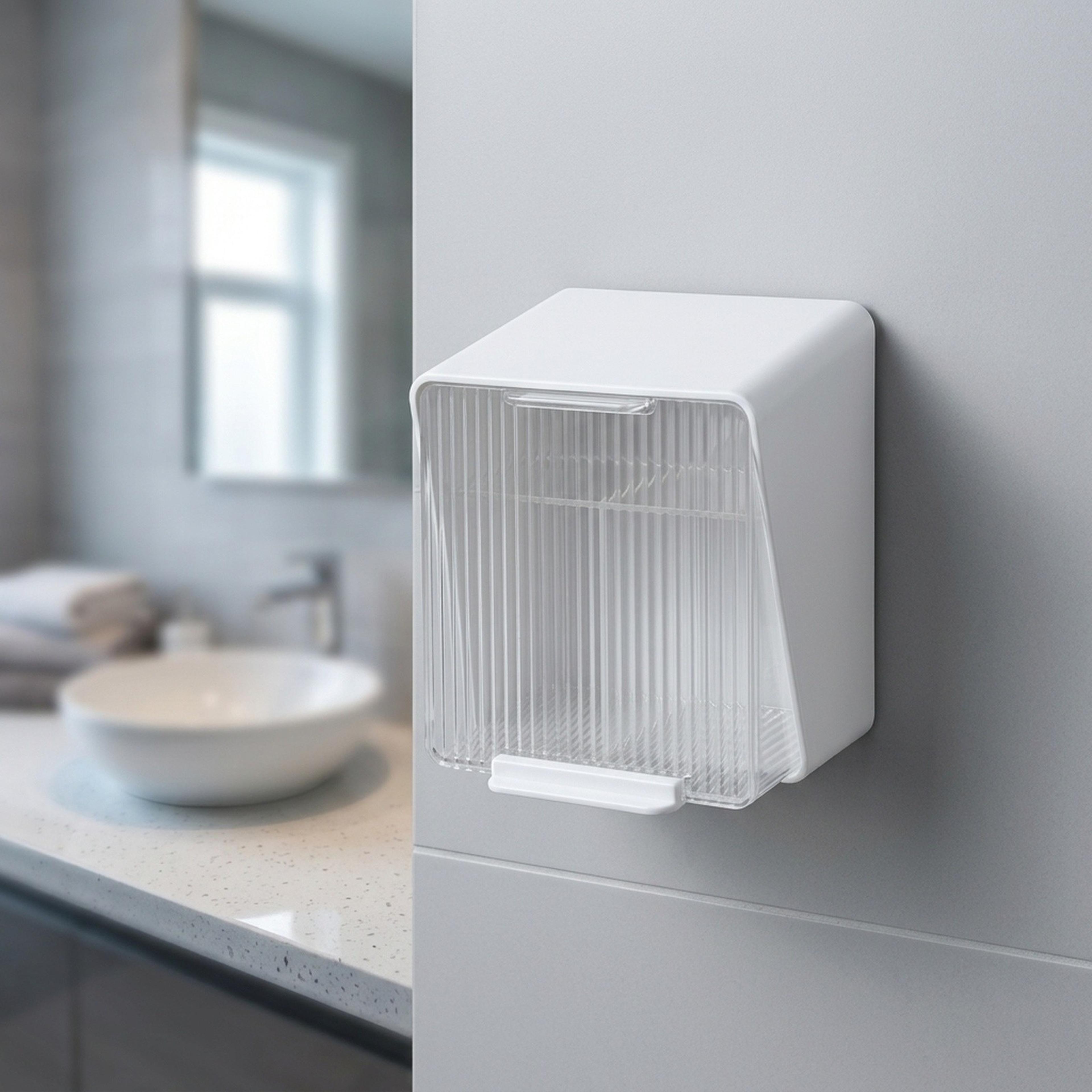 wall mounted cotton pad holder no drill bathroom makeup storage organizer
