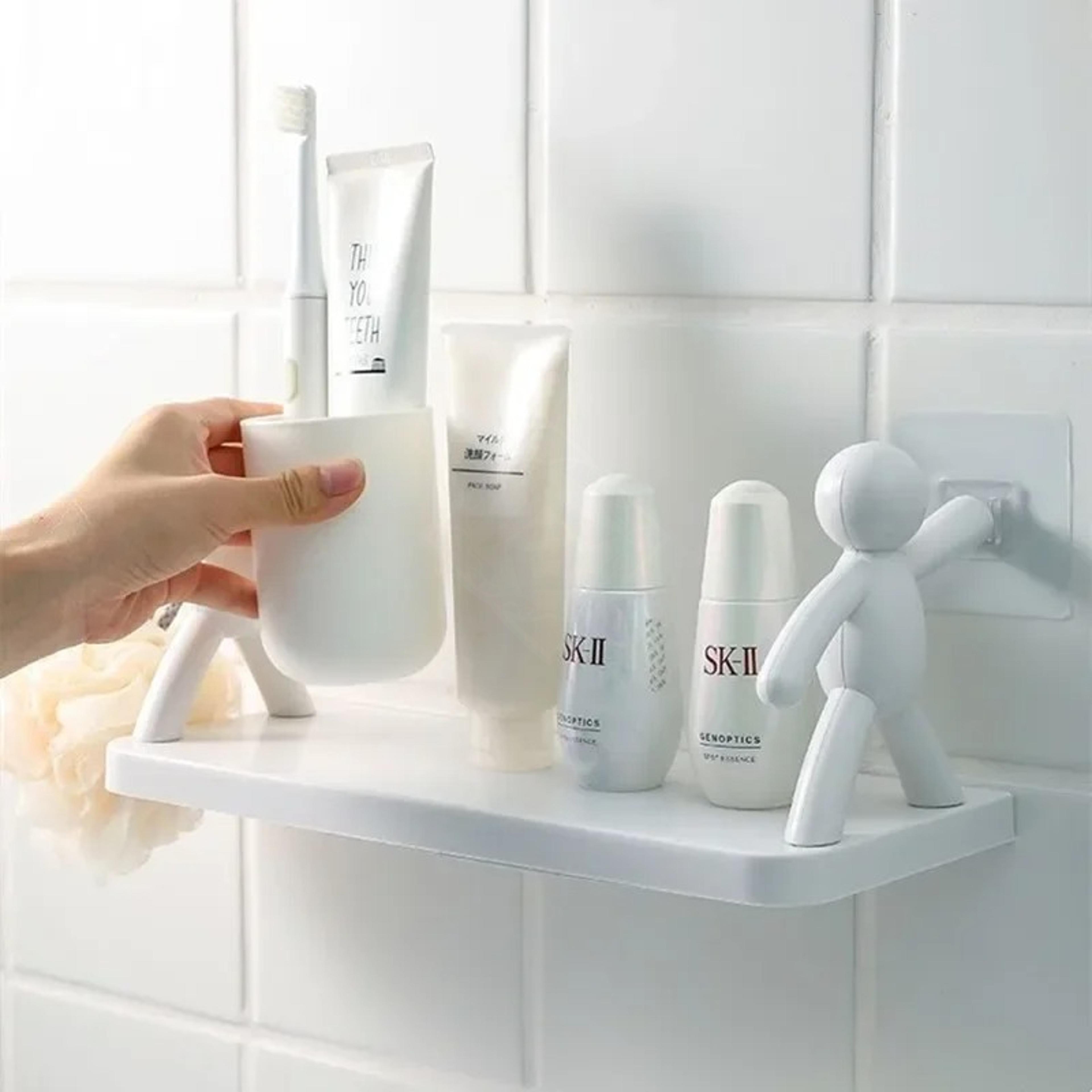 self adhesive bathroom shelf shower storage rack wall mounted organizer