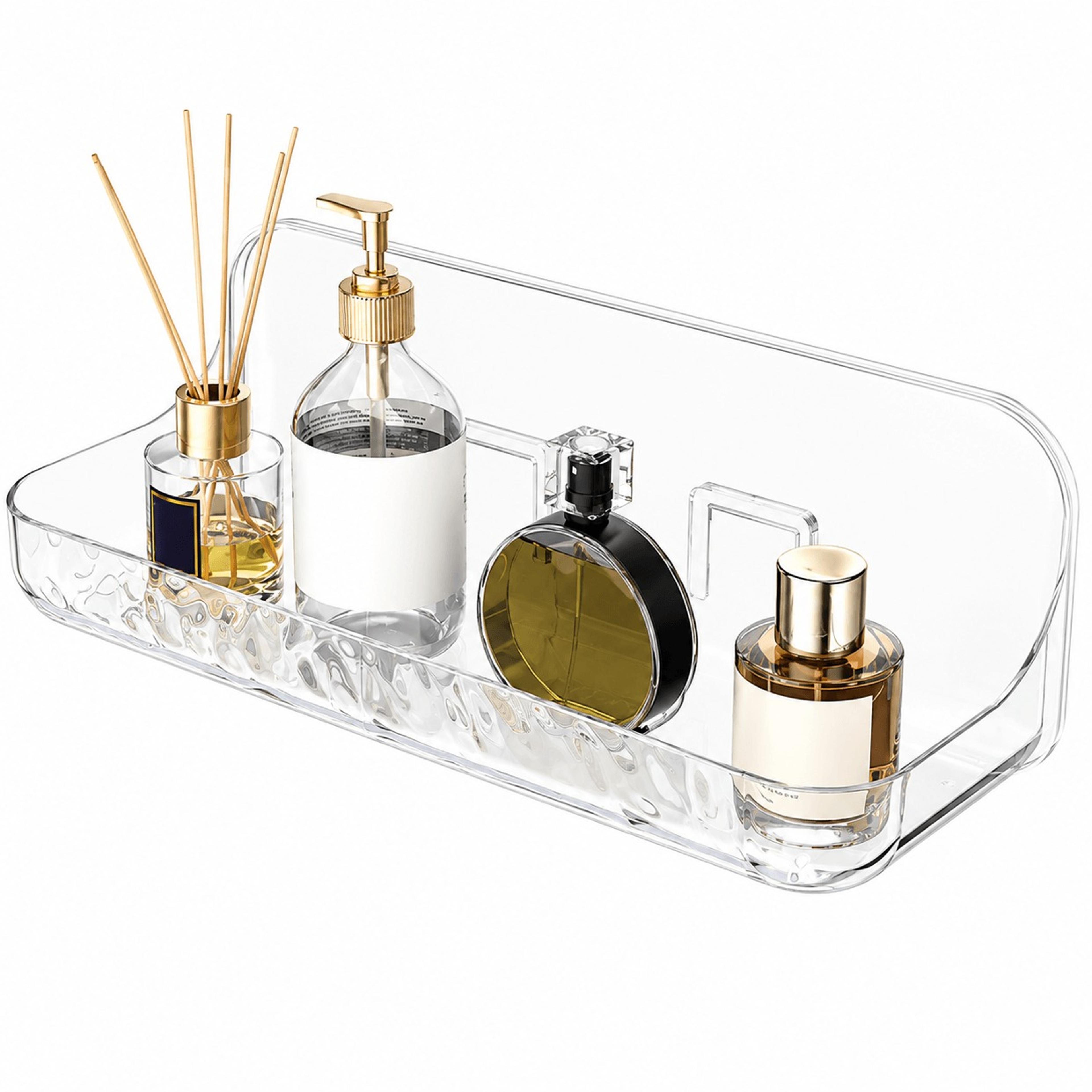 wall mounted bathroom organizer no drill shower storage rack shampoo holder