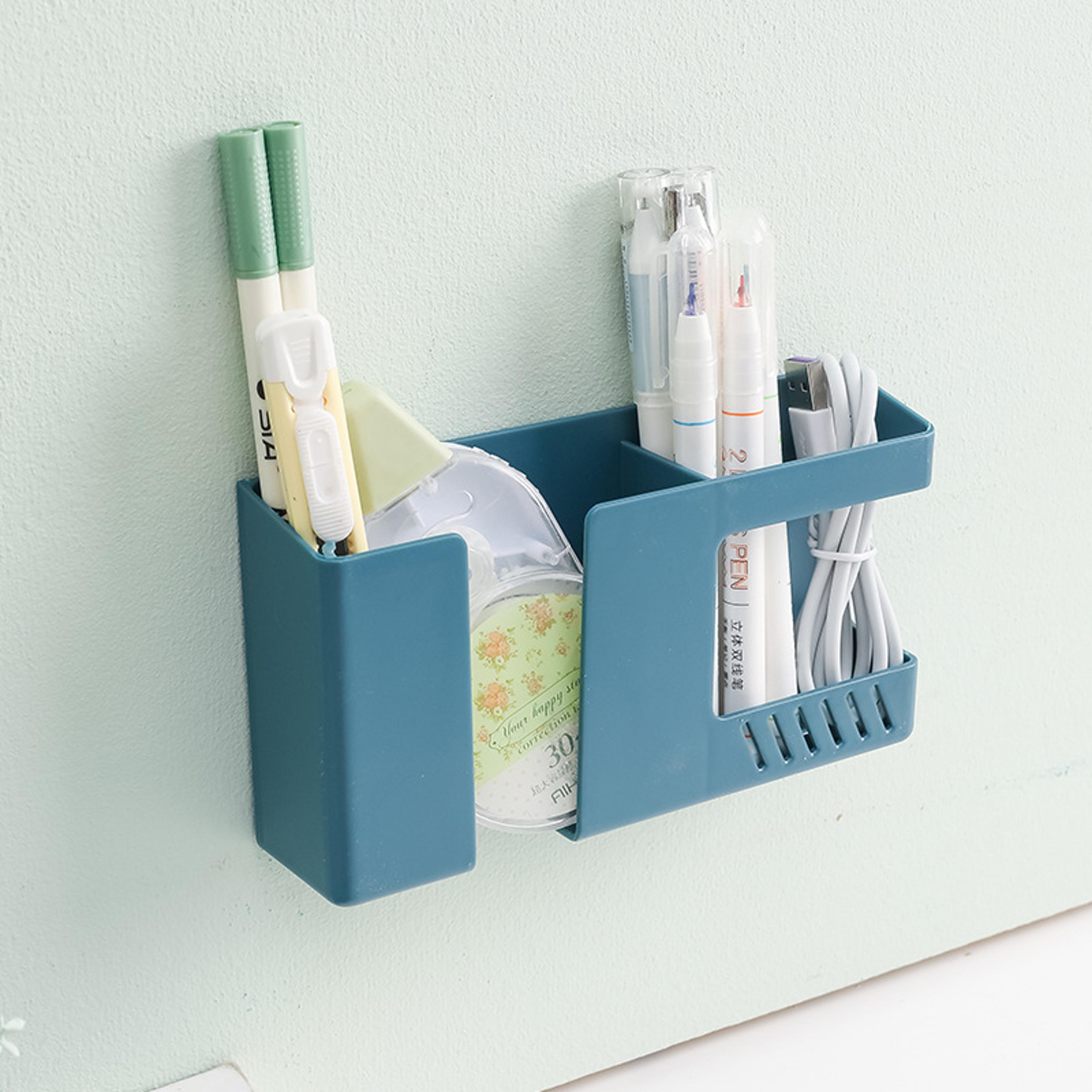 2 in 1 wall mounted remote control holder phone charging holder punch free organizer
