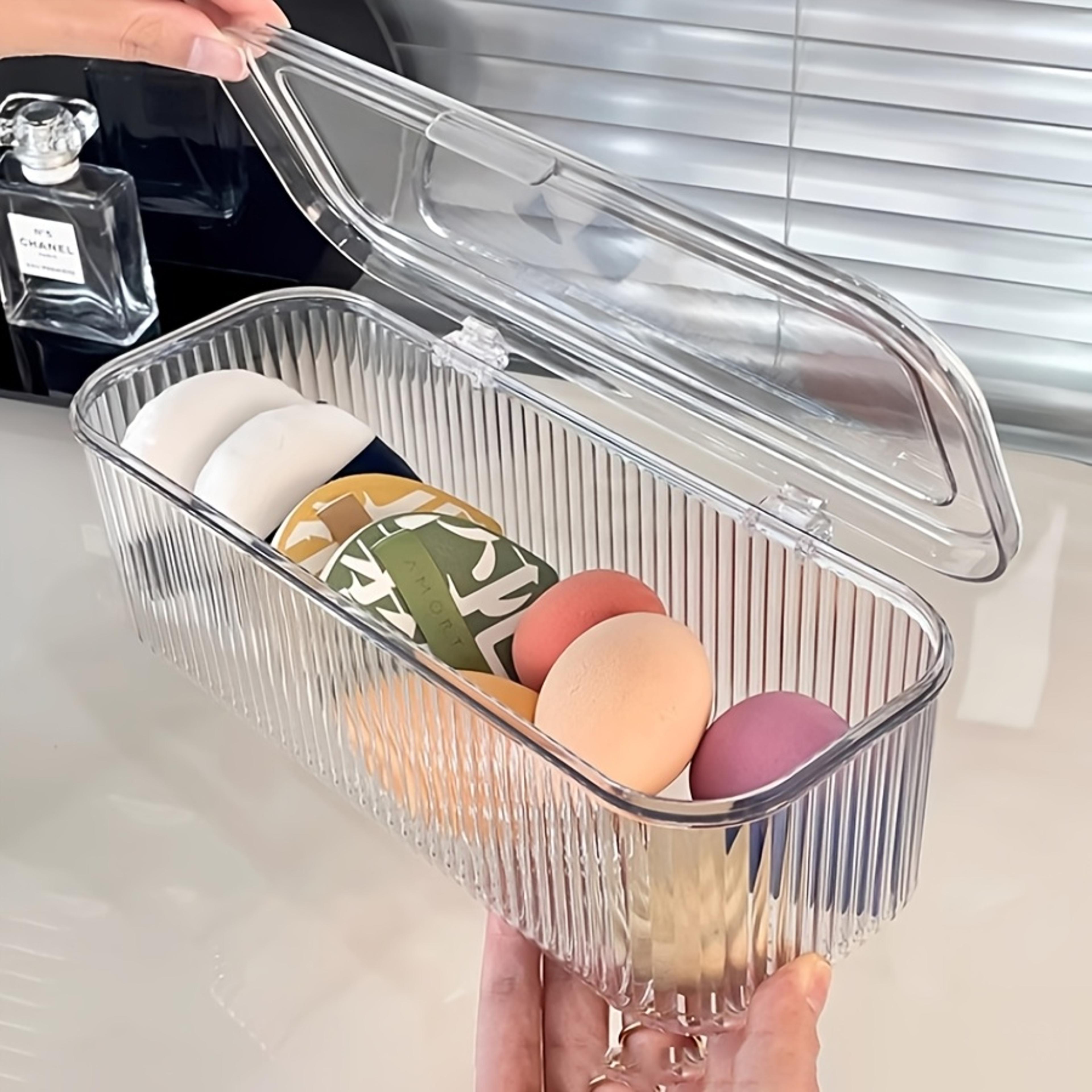 acrylic makeup organizer with lid dustproof makeup brush holder and cosmetic storage box