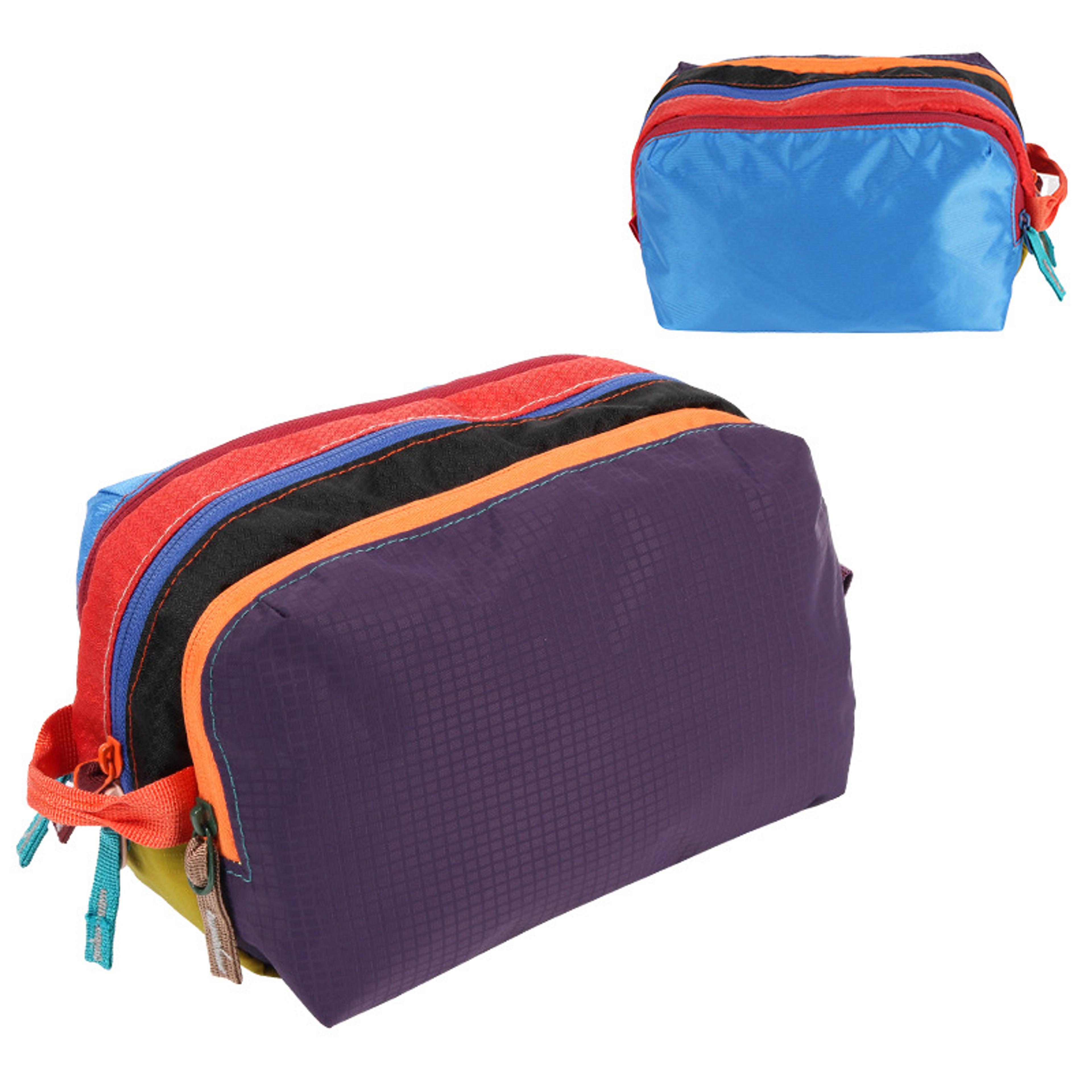 rainbow layered travel makeup bag waterproof cosmetic organizer