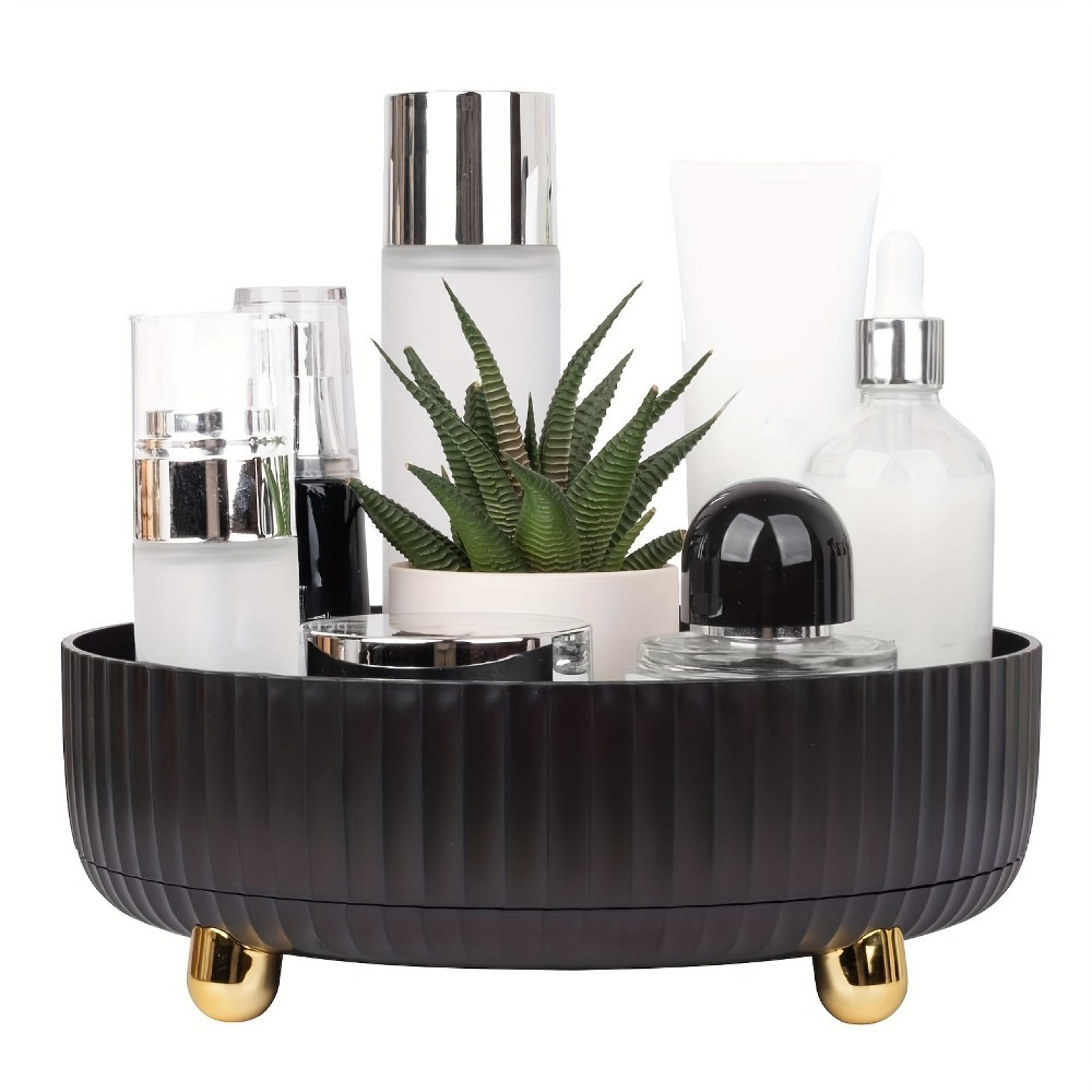 360 rotating makeup organizer large capacity perfume organizer and vanity storage tray