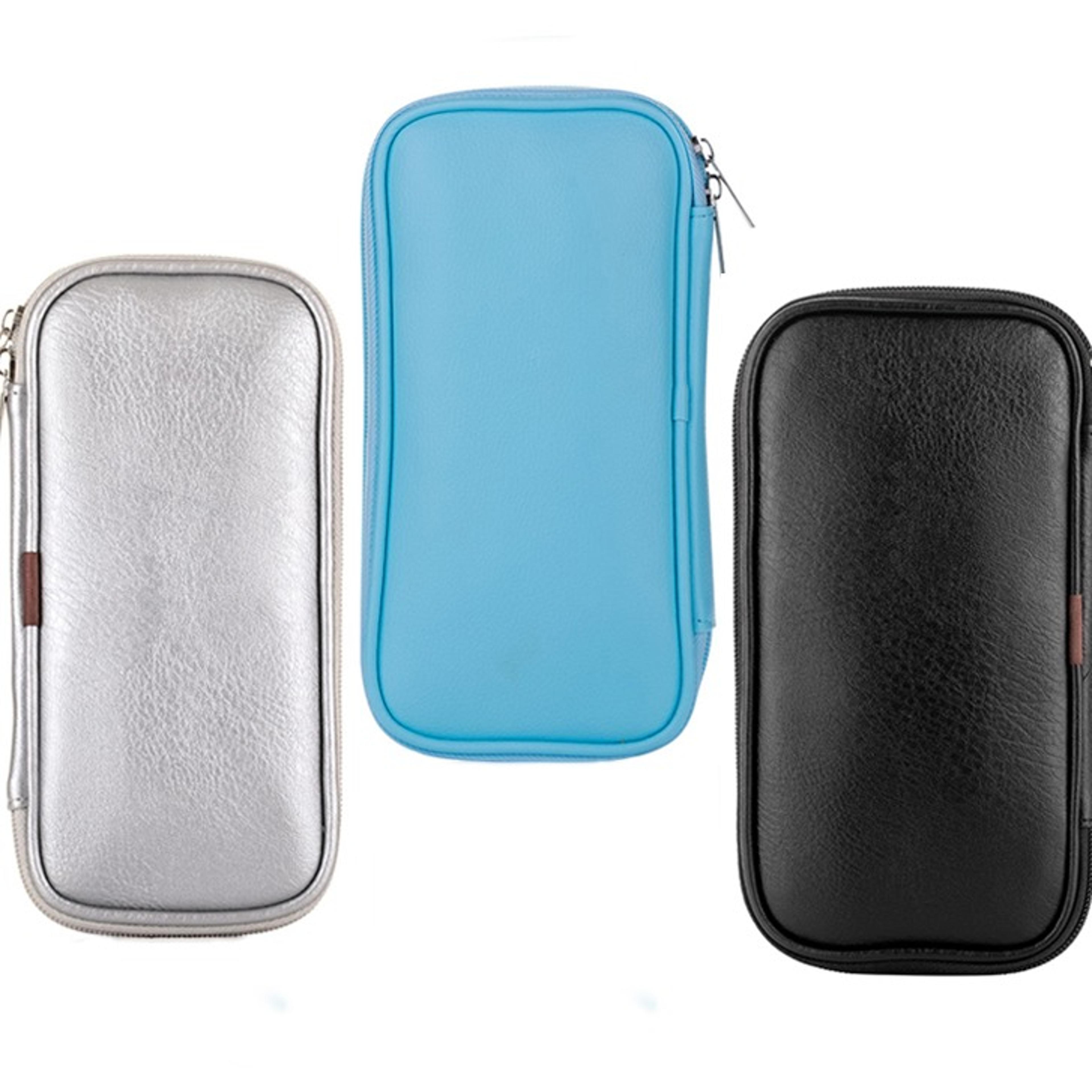 portable makeup brush case pu leather travel cosmetic organizer pouch with zipper