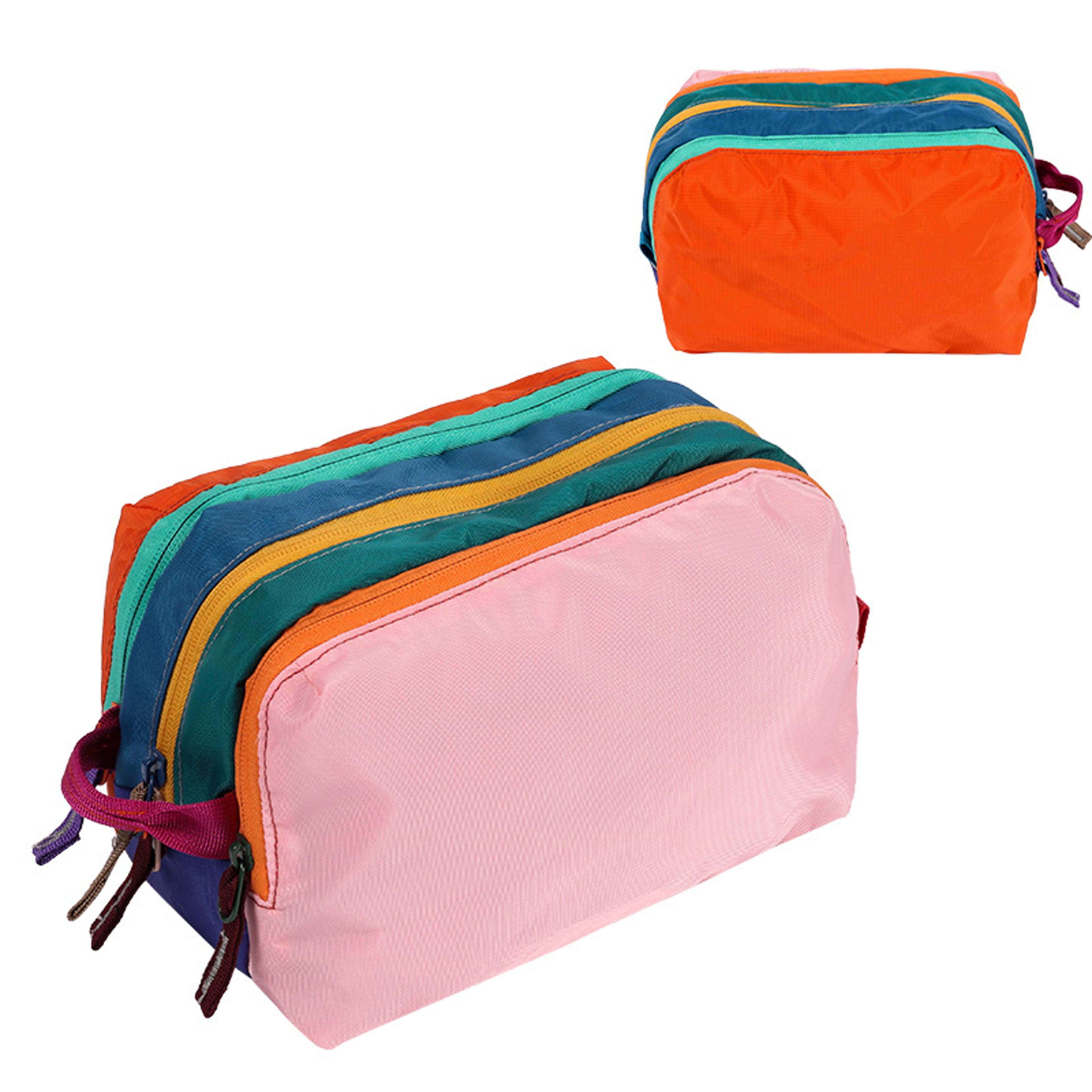 multi compartment travel toiletry bag and makeup organizer with brush storage