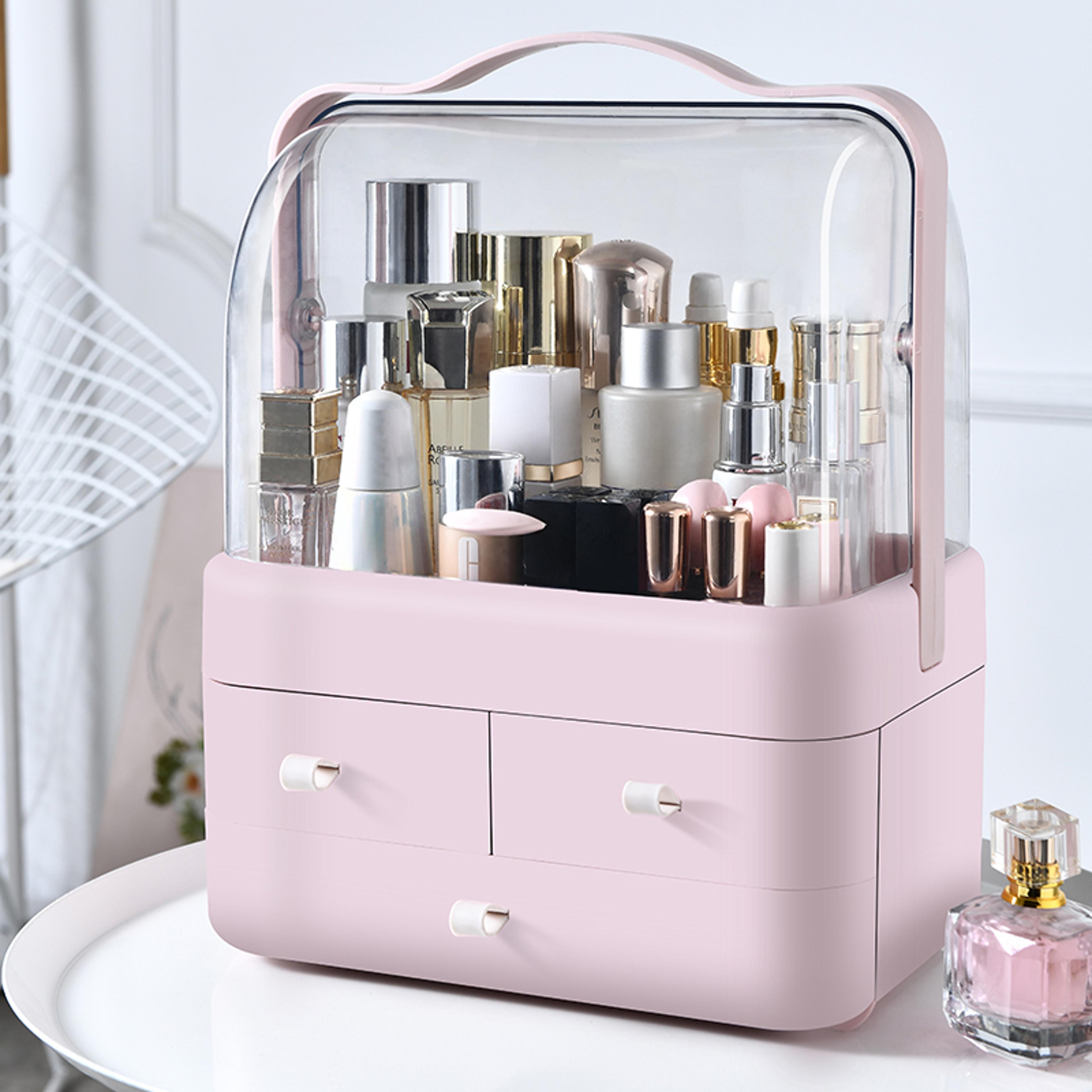 dustproof makeup organizer with drawer large capacity skincare storage box