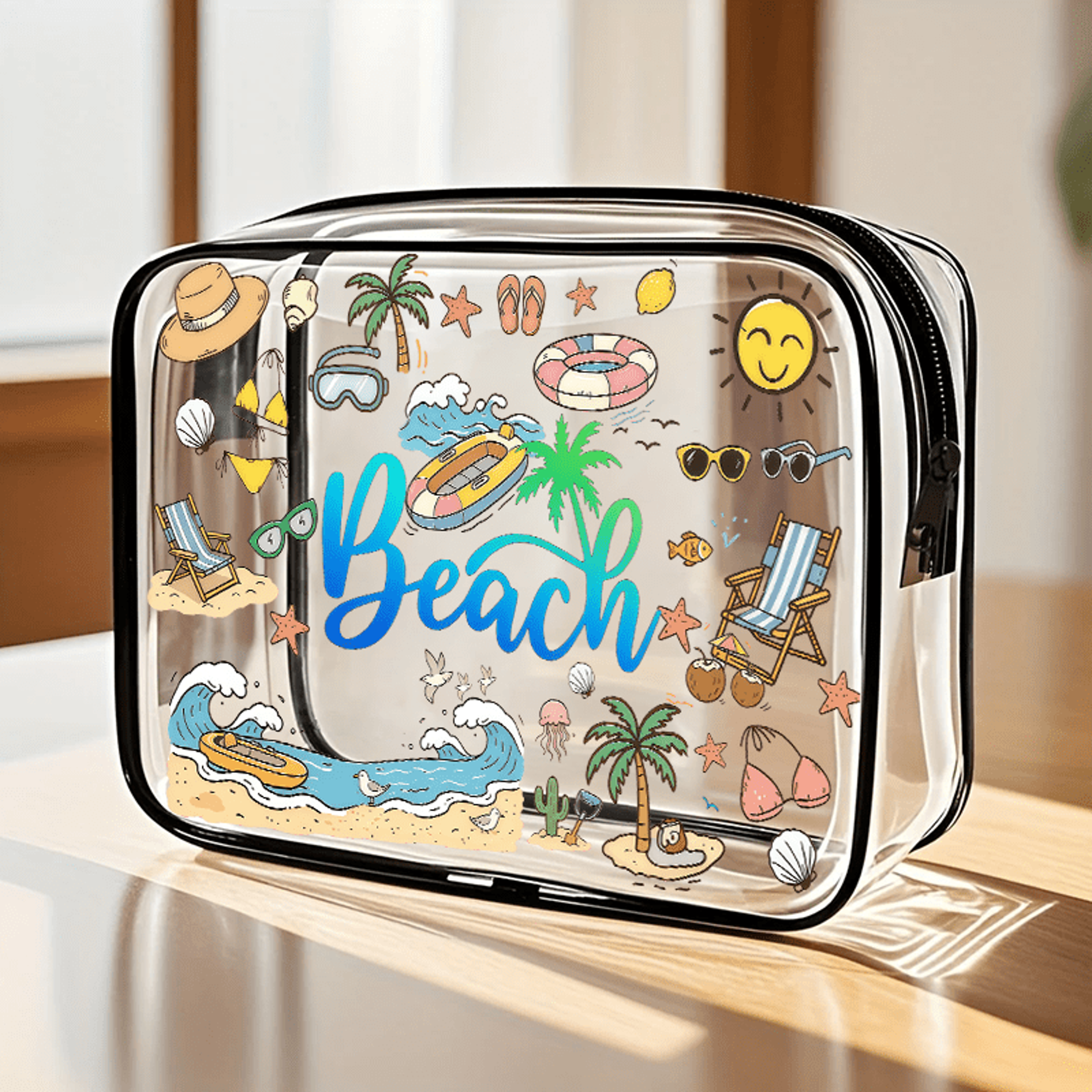 clear makeup bag travel toiletry organizer with zipper,