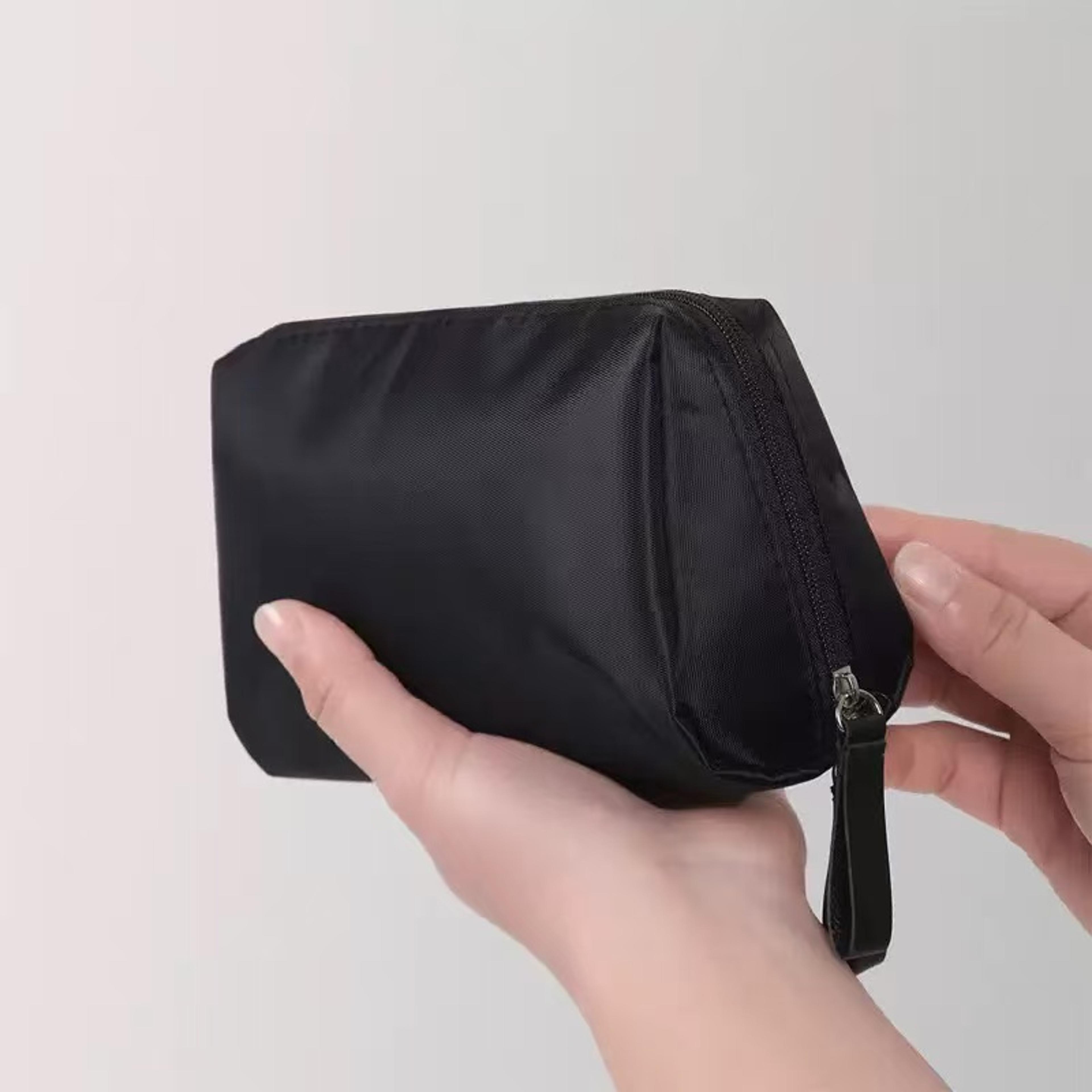 double zipper travel makeup bag large capacity cosmetic organizer with gold tone hardware