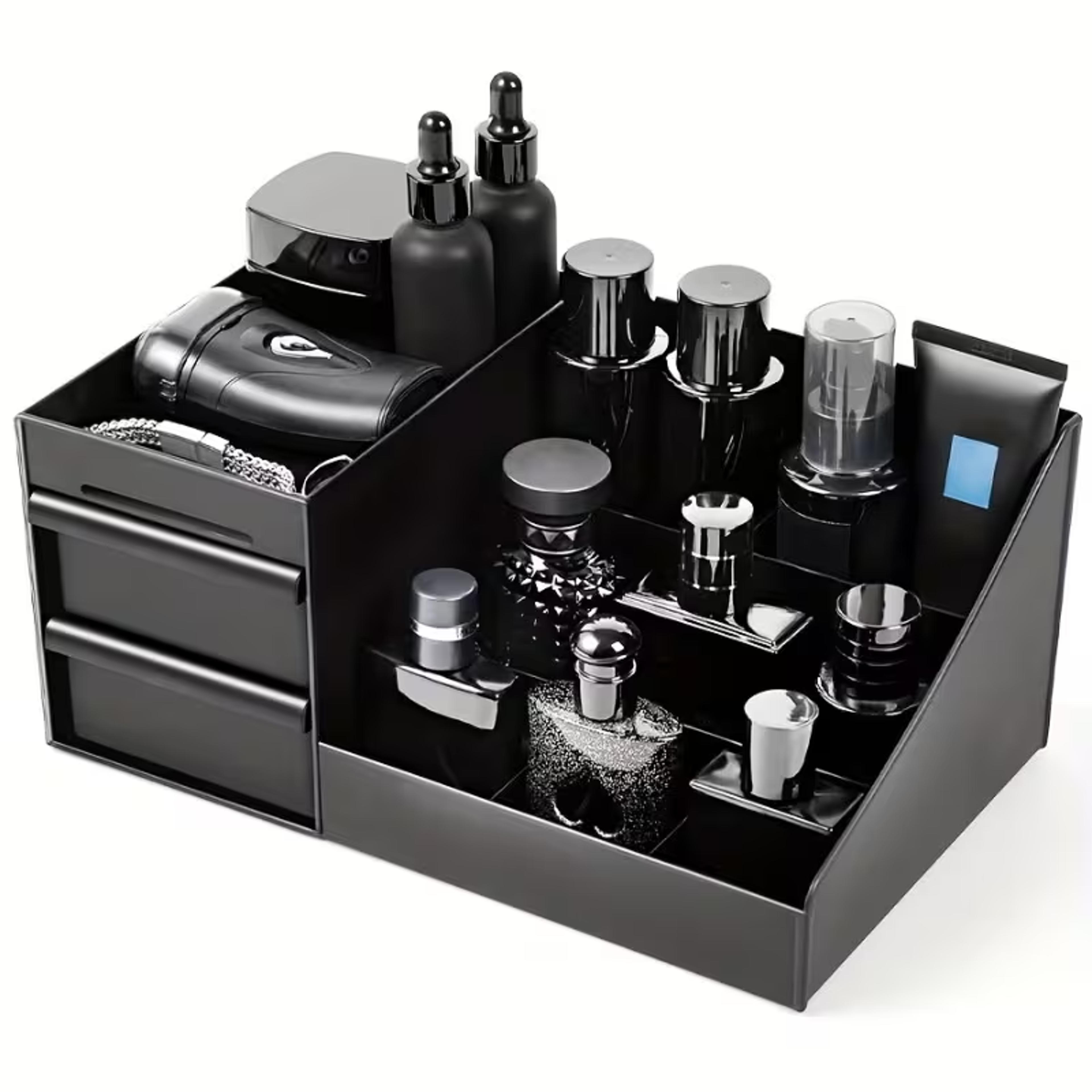 men's perfume organizer with drawers for cologne skincare and toiletries