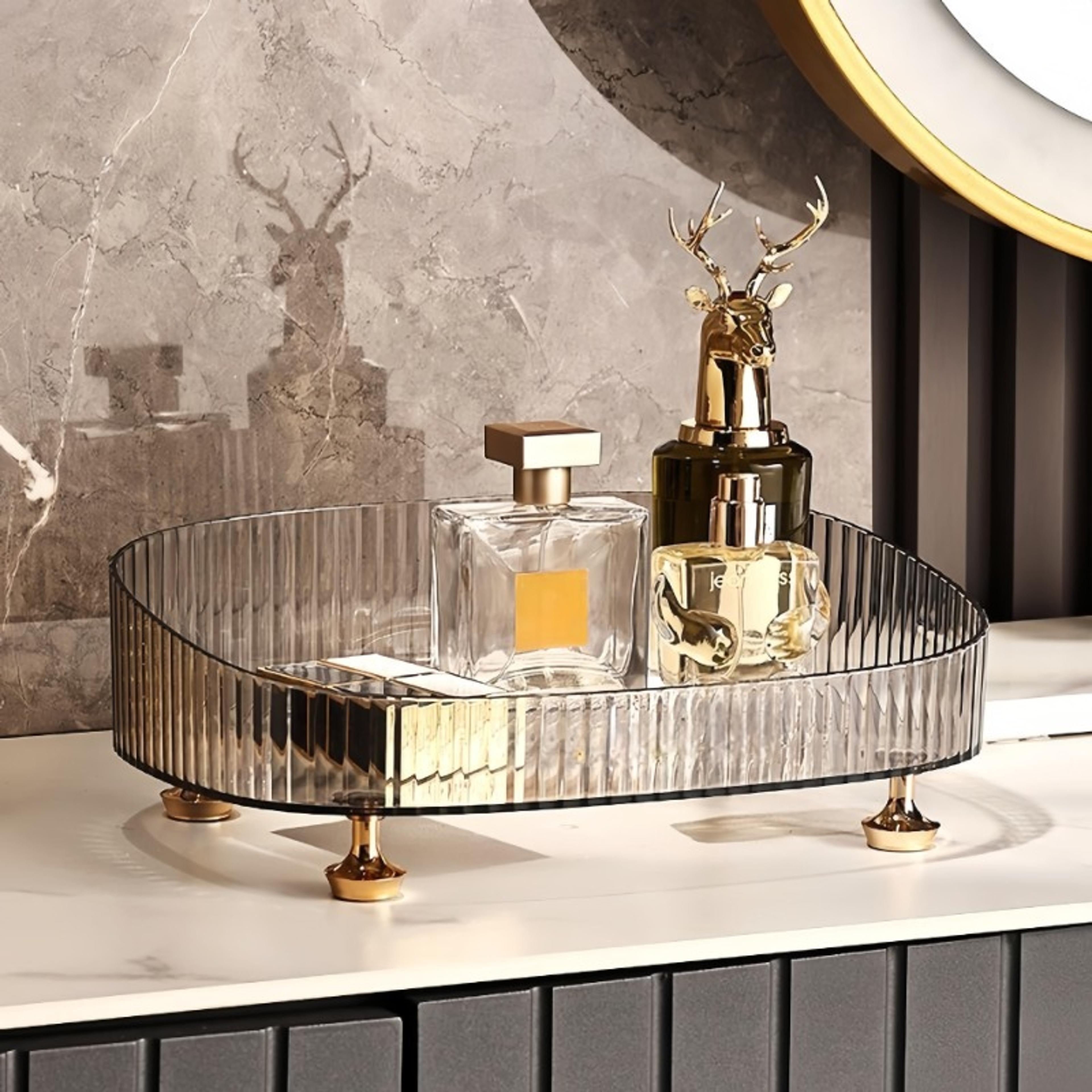 desktop makeup organizer tray for lipstick skincare jewelry and cosmetics