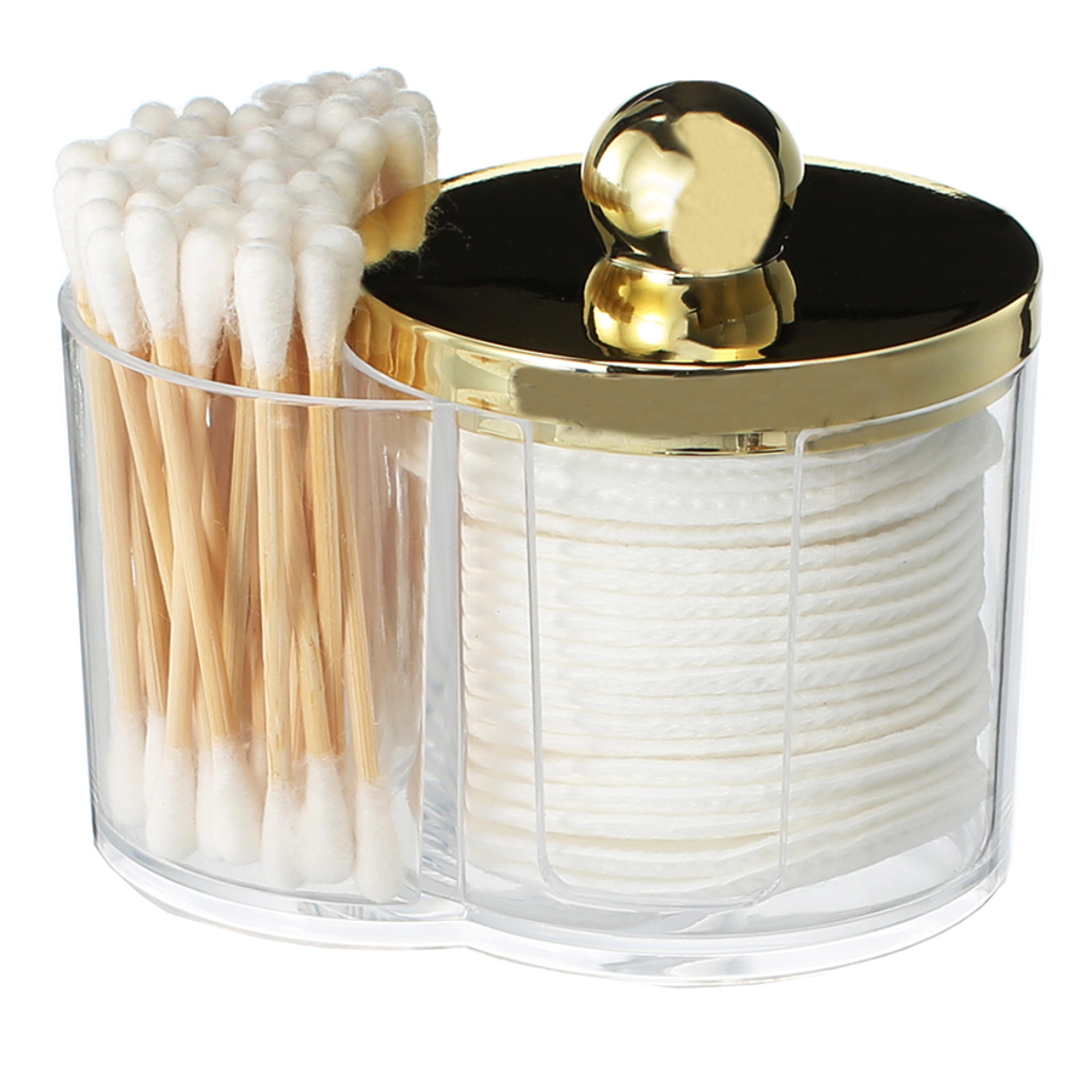 clear qtip holder cotton swab organizer for bathroom vanity storage