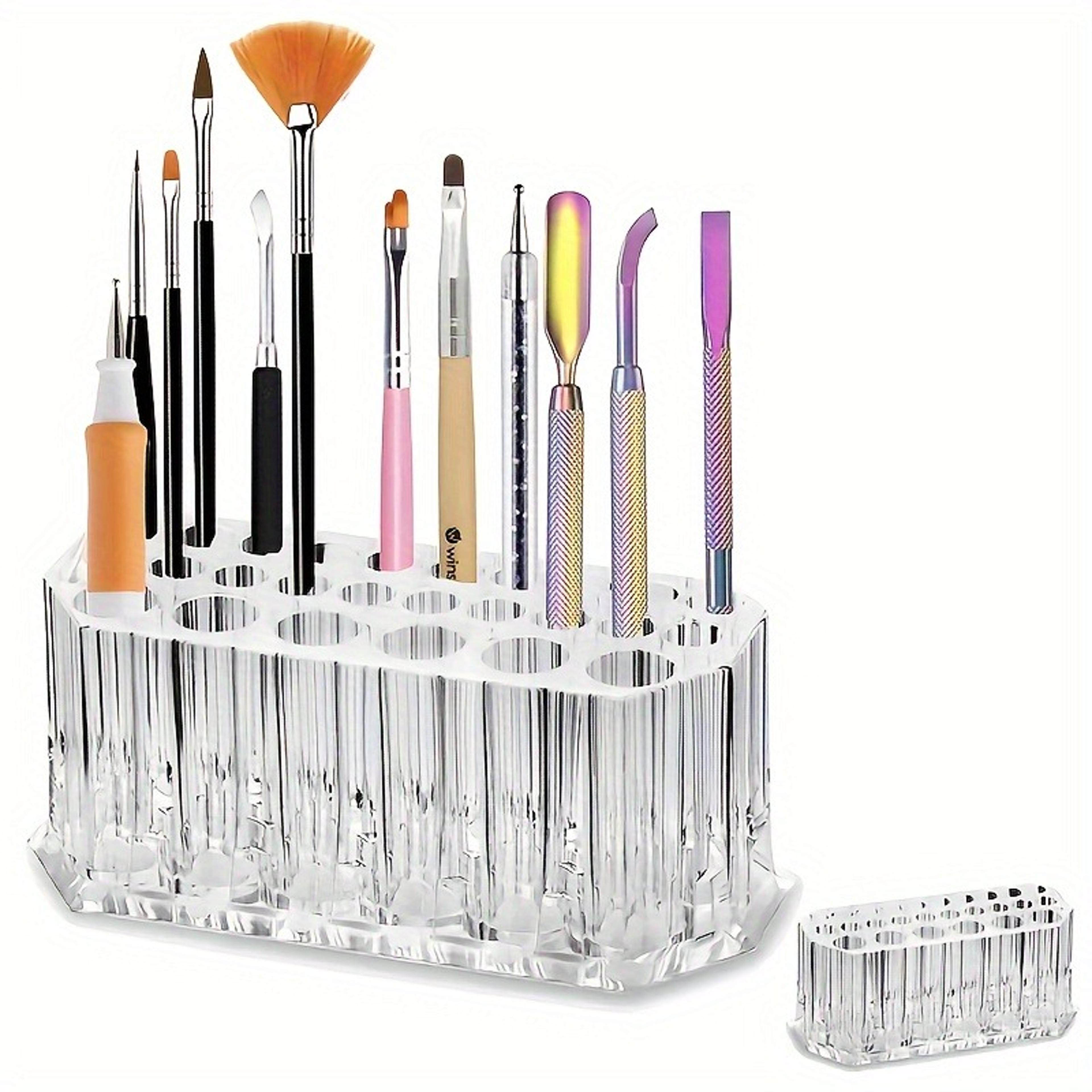 makit clear acrylic nail brush holder large capacity nail tool organizer