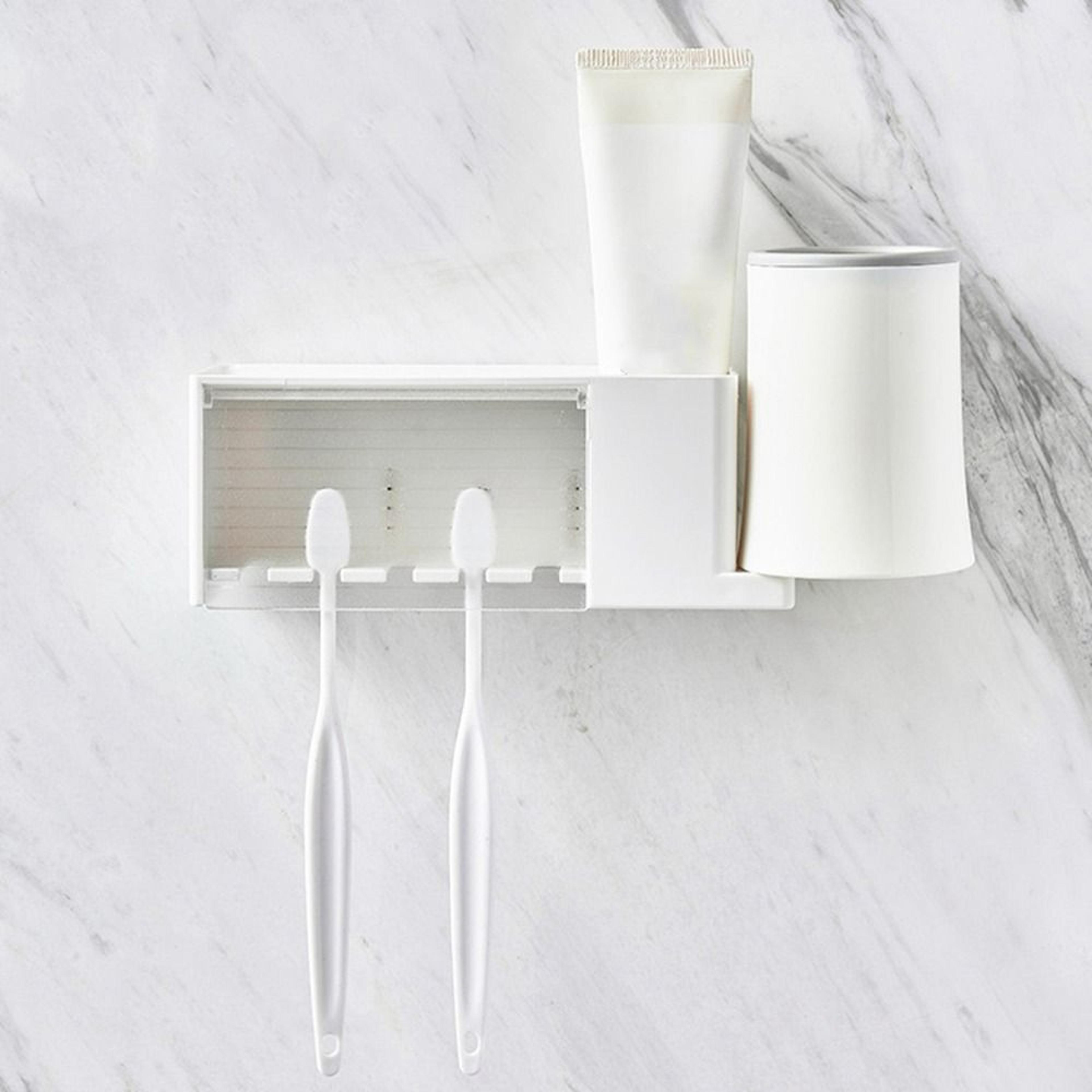 wall mounted toothbrush holder suction cup bathroom organizer rack