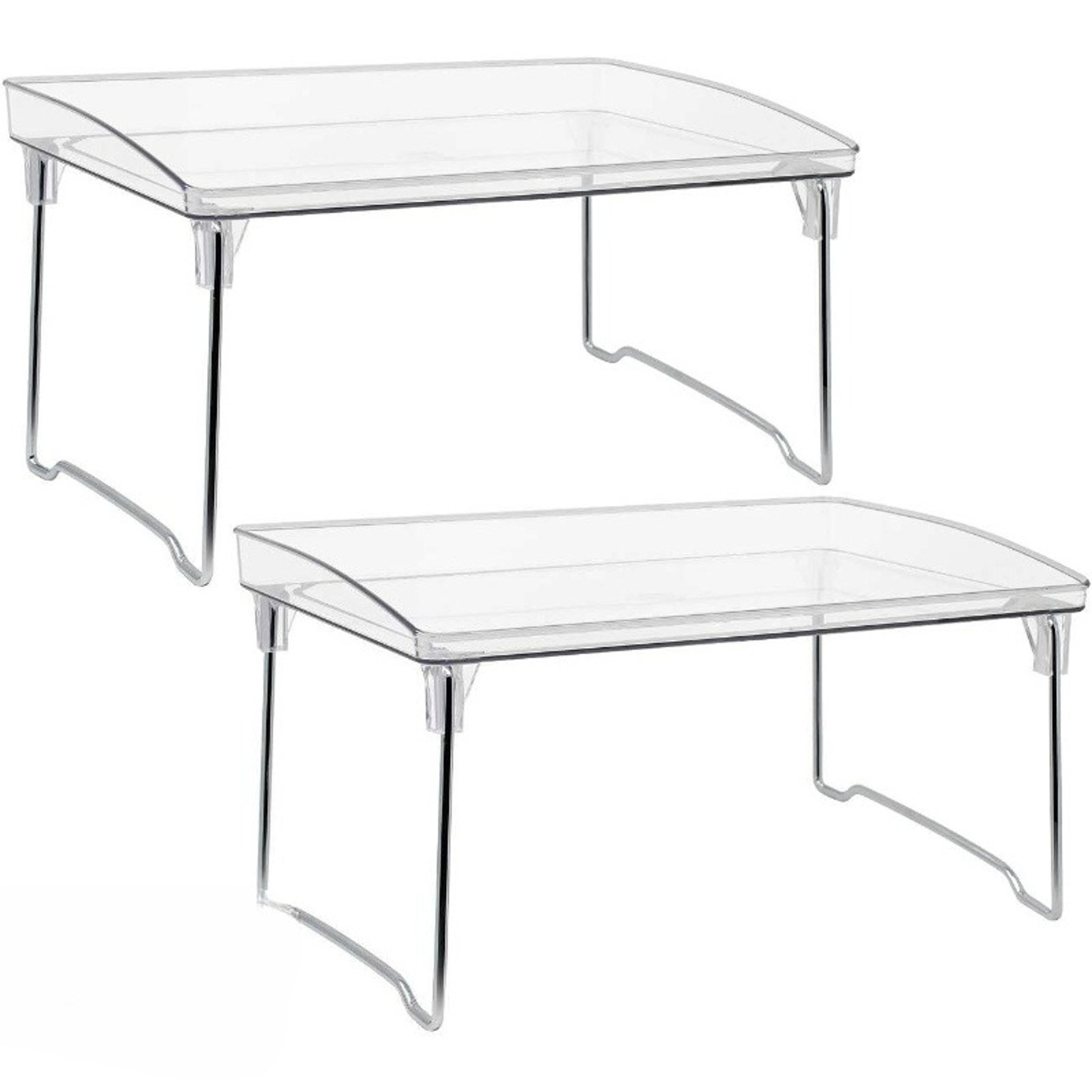 height adjustable stackable shelf organizer for kitchen bathroom and countertop storage