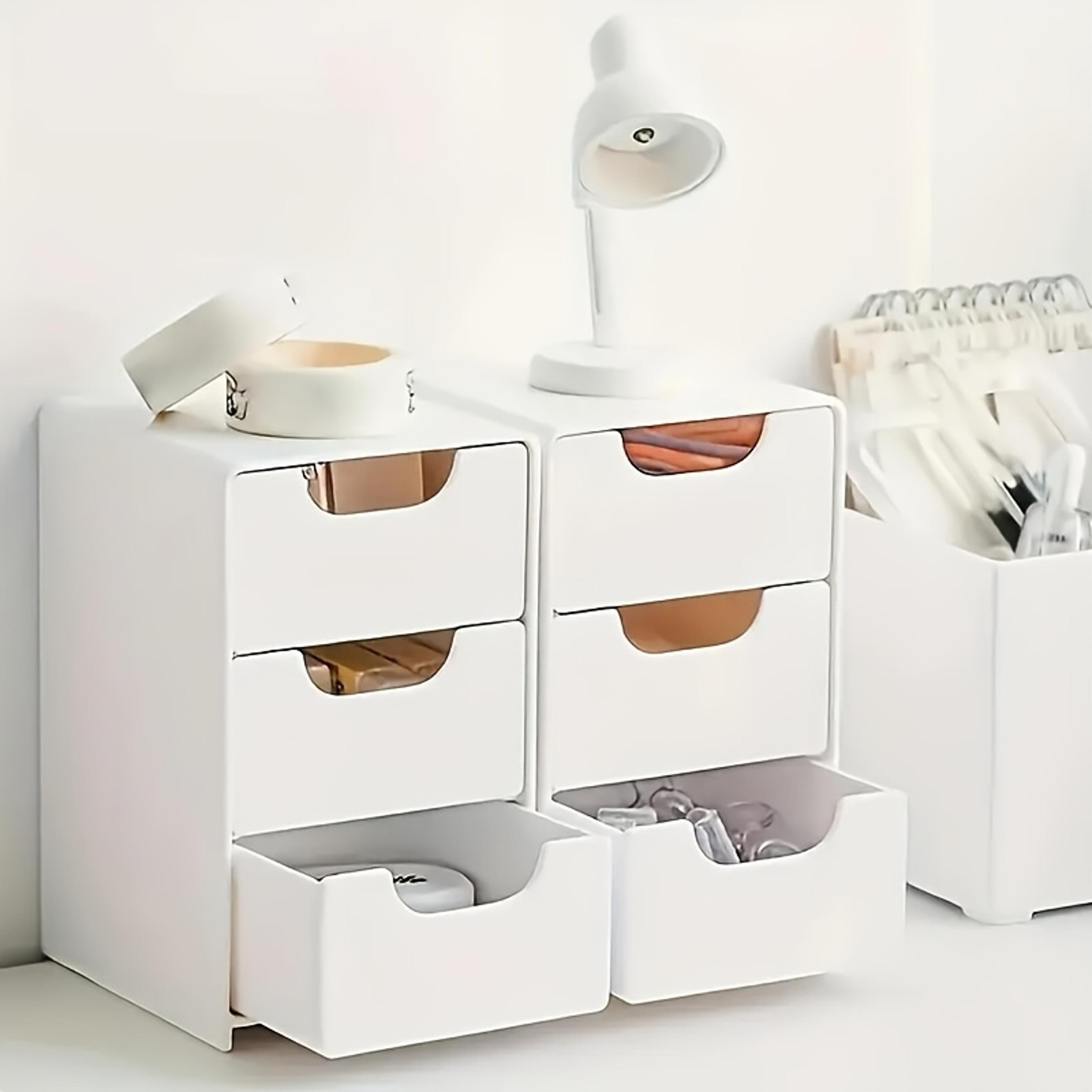 3 tier desk organizer with drawers for cosmetics jewelry and office supplies
